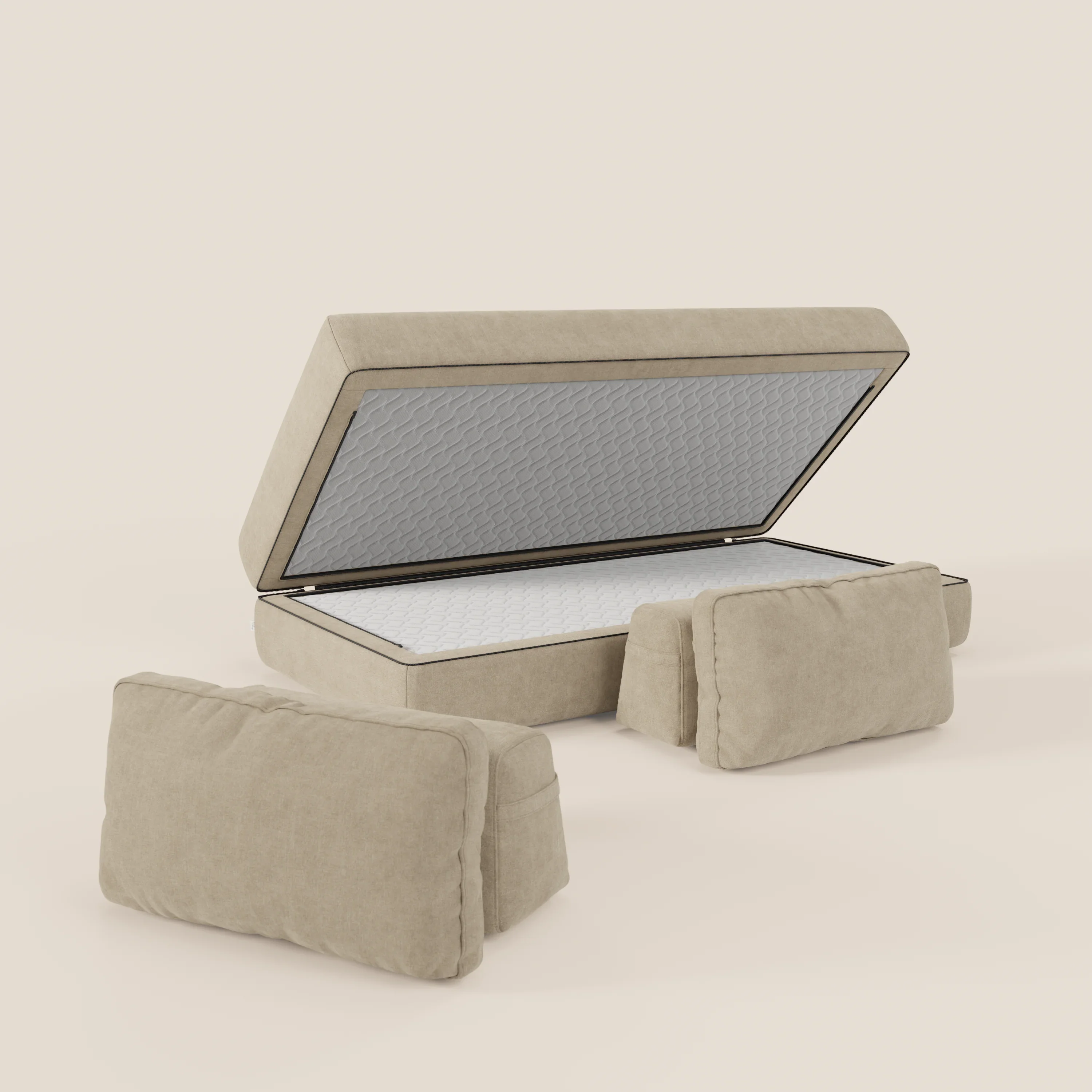 Rift Canapé-lit double à 2 et 3 places avec dossiers amovibles - matelas de 22 cm d'épaisseur en mousse à mémoire de forme T31 - Image 45
