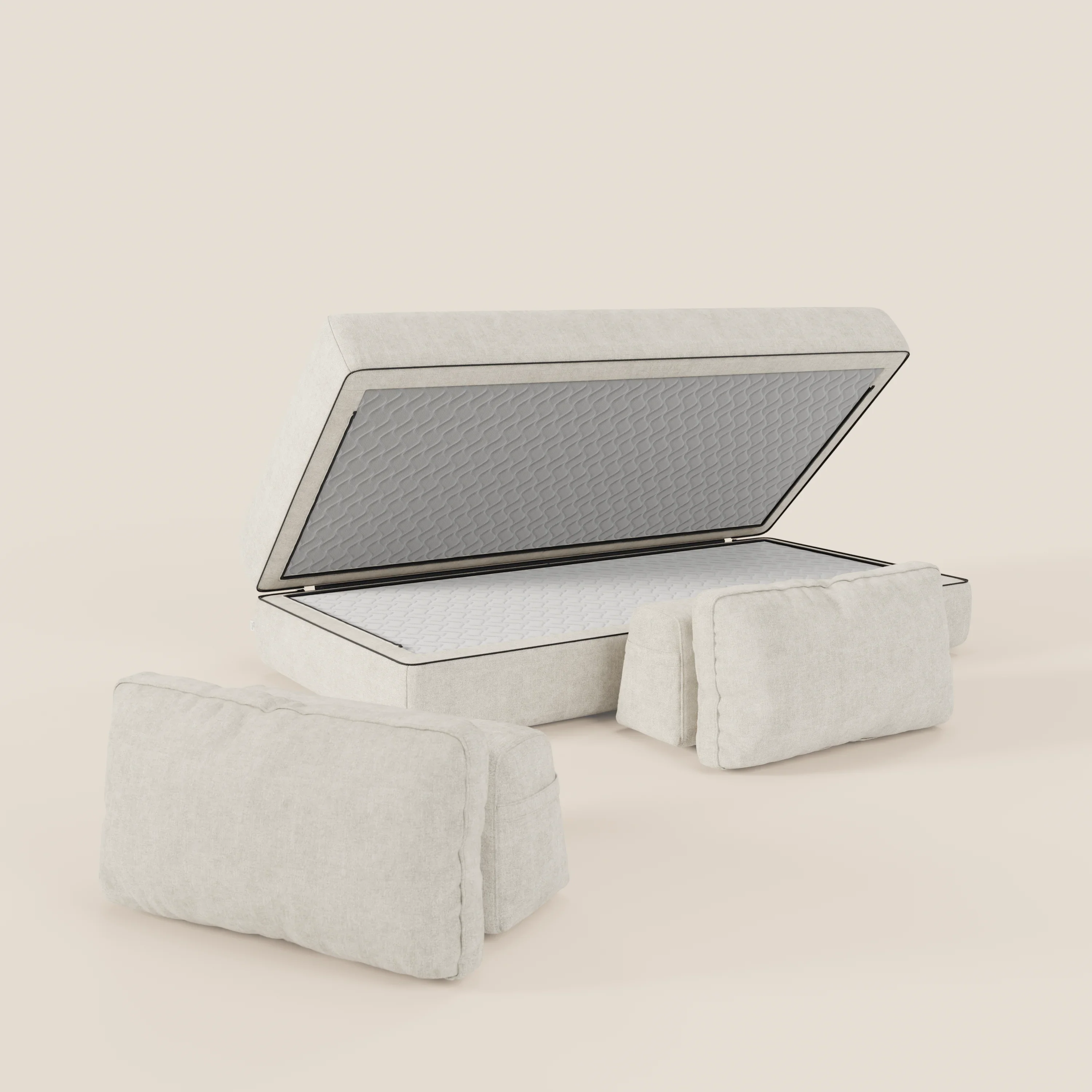 Rift Canapé-lit double à 2 et 3 places avec dossiers amovibles - matelas de 22 cm d'épaisseur en mousse à mémoire de forme T31 - Image 60