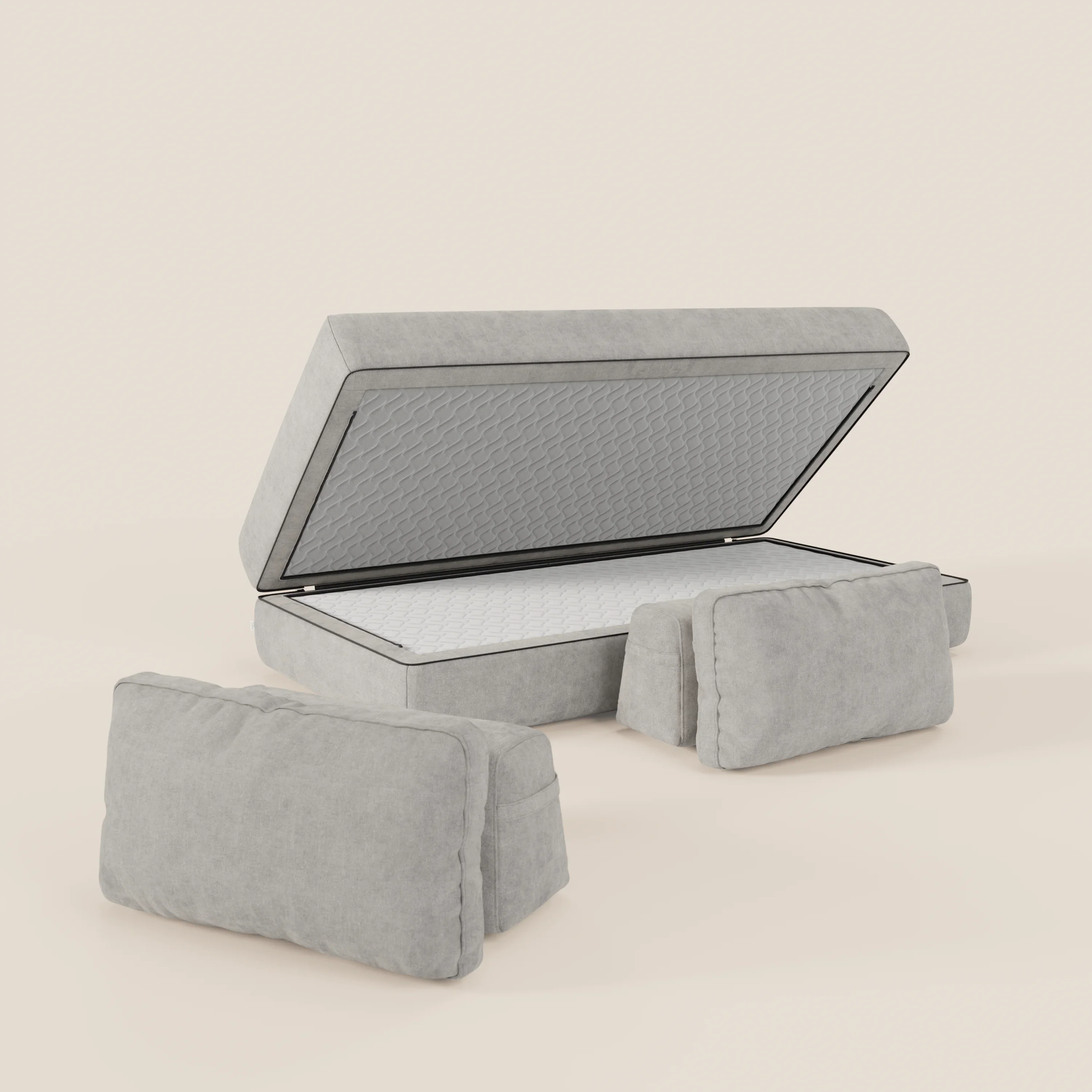 Rift Canapé-lit double à 2 et 3 places avec dossiers amovibles - matelas de 22 cm d'épaisseur en mousse à mémoire de forme T31 - Image 90