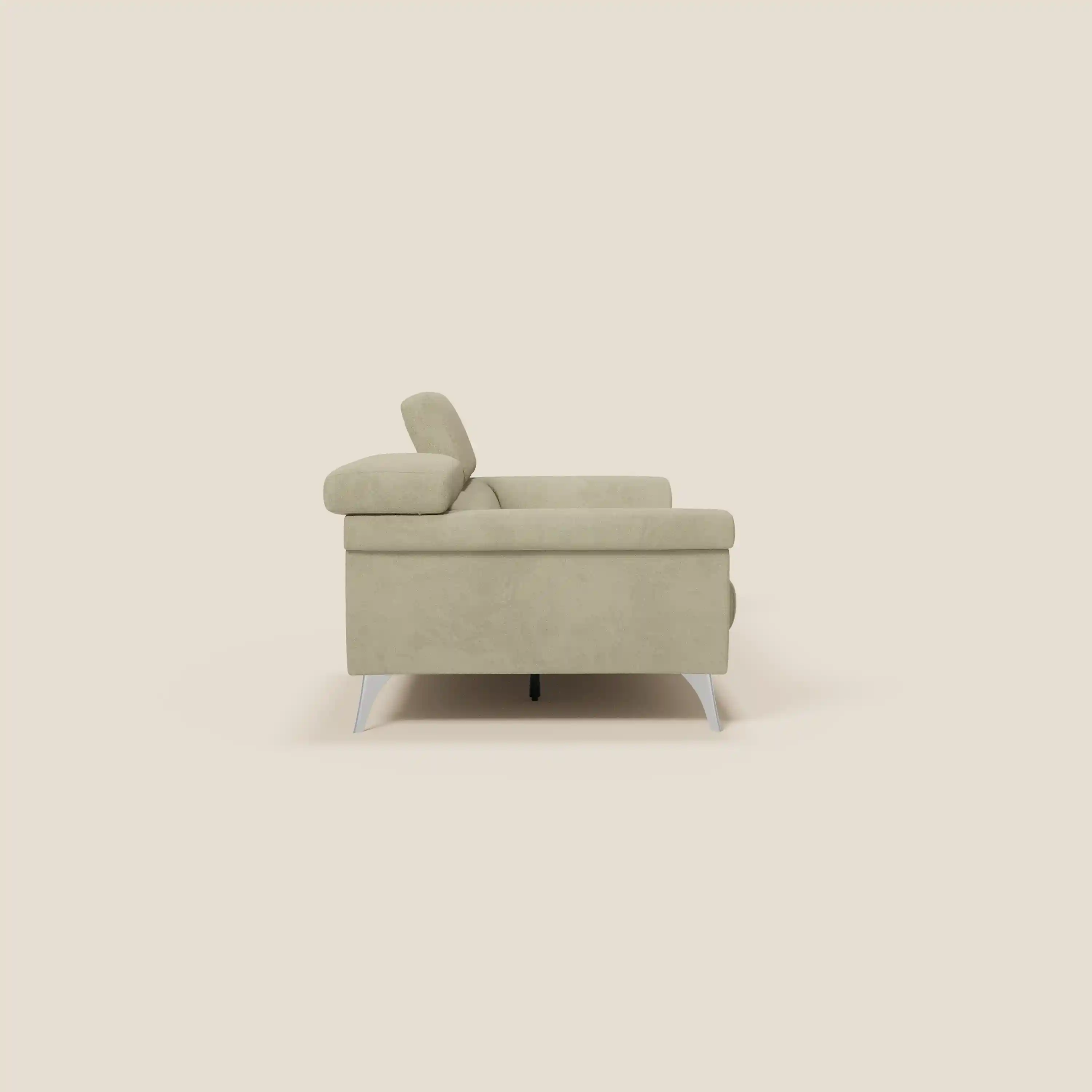 Raffaello Canapé  avec assises coulissantes et têtières inclinables en microfibre détachable T11 beige - Image 6