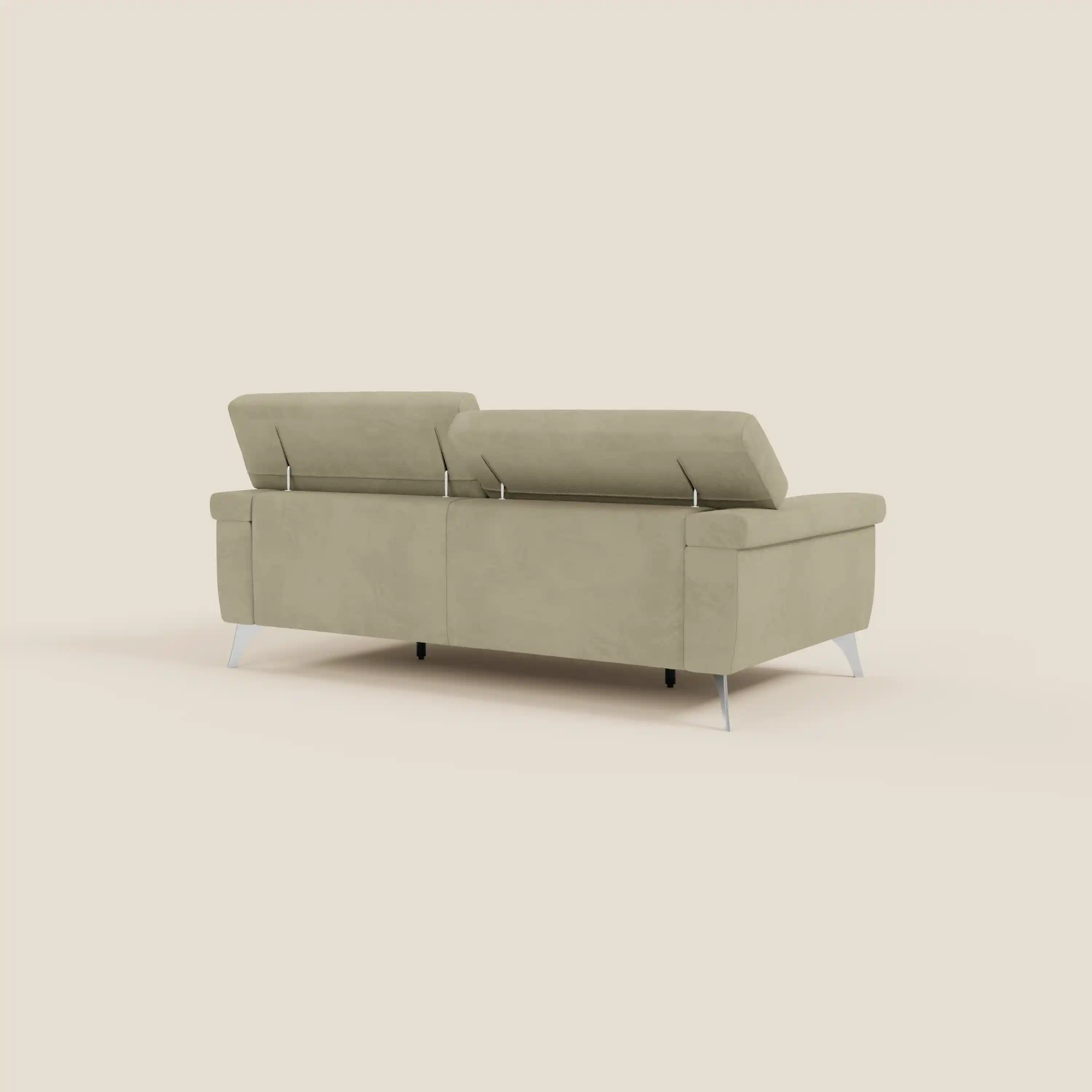 Raffaello Canapé  avec assises coulissantes et têtières inclinables en microfibre détachable T11 beige - Image 7