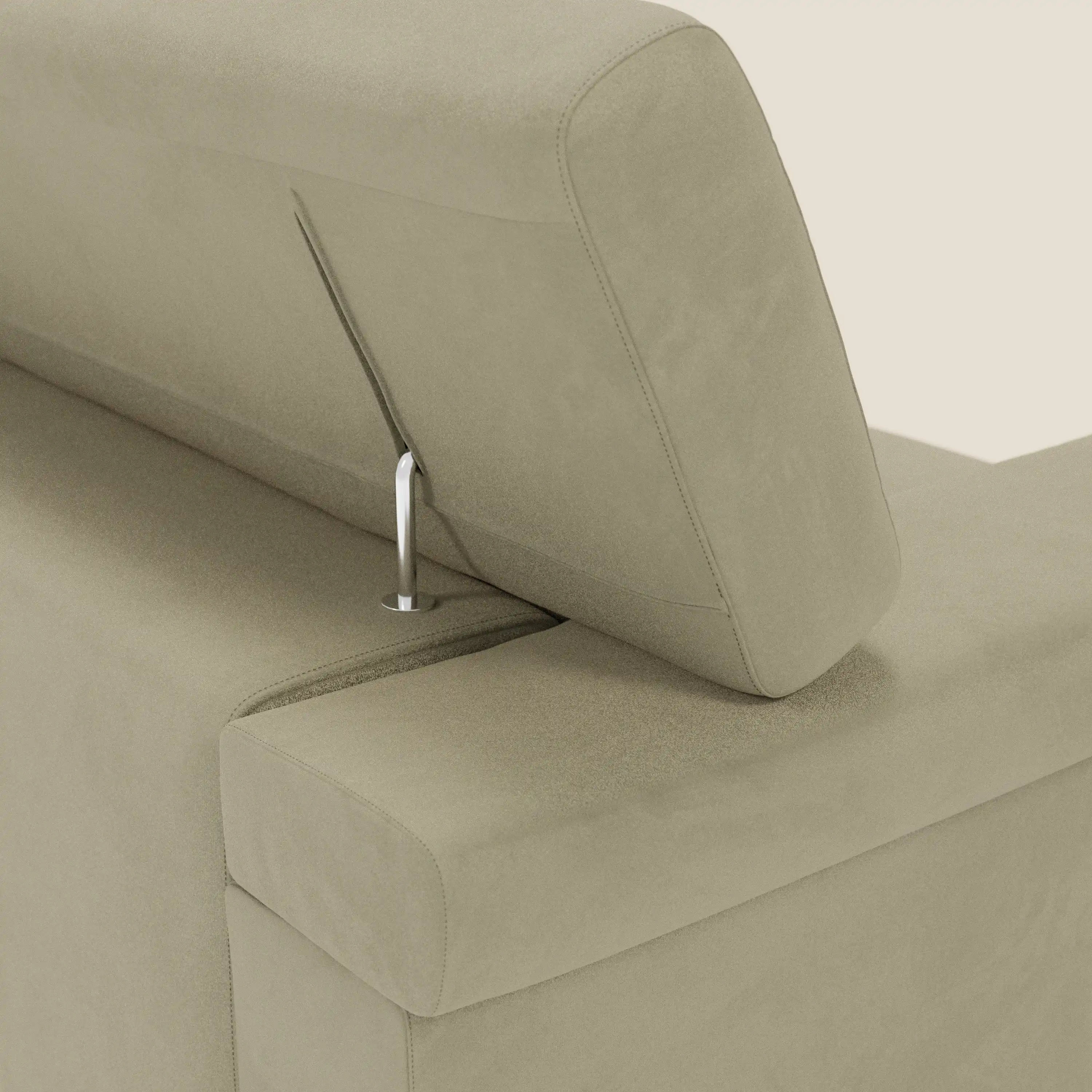 Raffaello Canapé  avec assises coulissantes et têtières inclinables en microfibre détachable T11 beige - Image 8