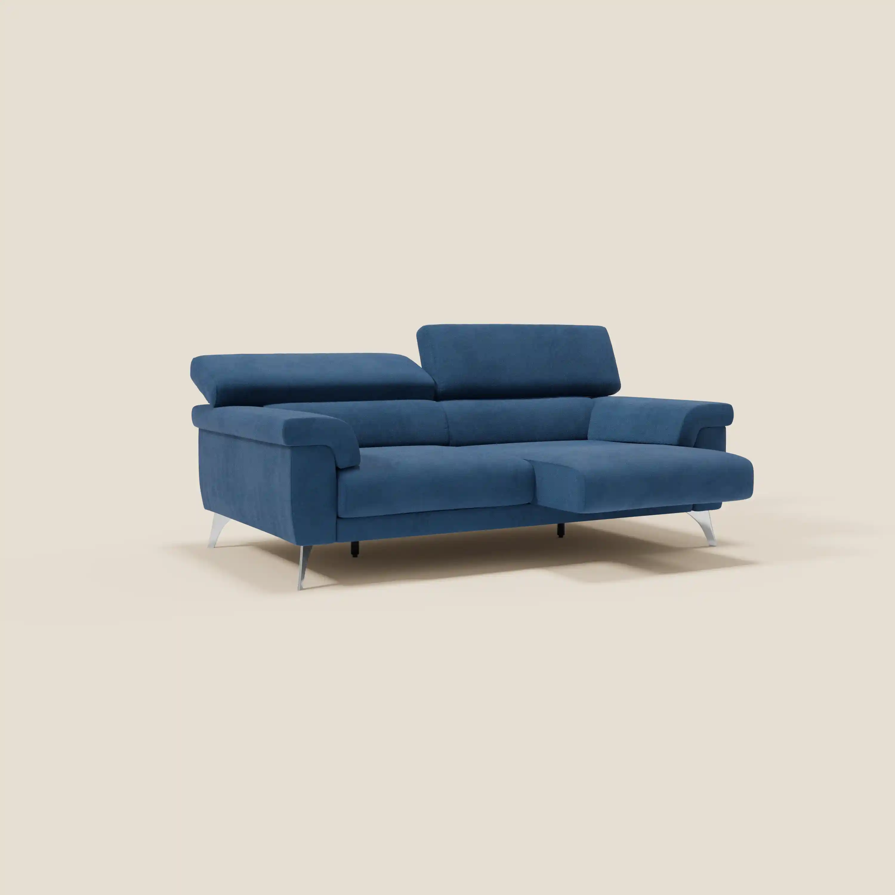 Raffaello Canapé  avec assises coulissantes et têtières inclinables en microfibre détachable T11 bleu - Image 2