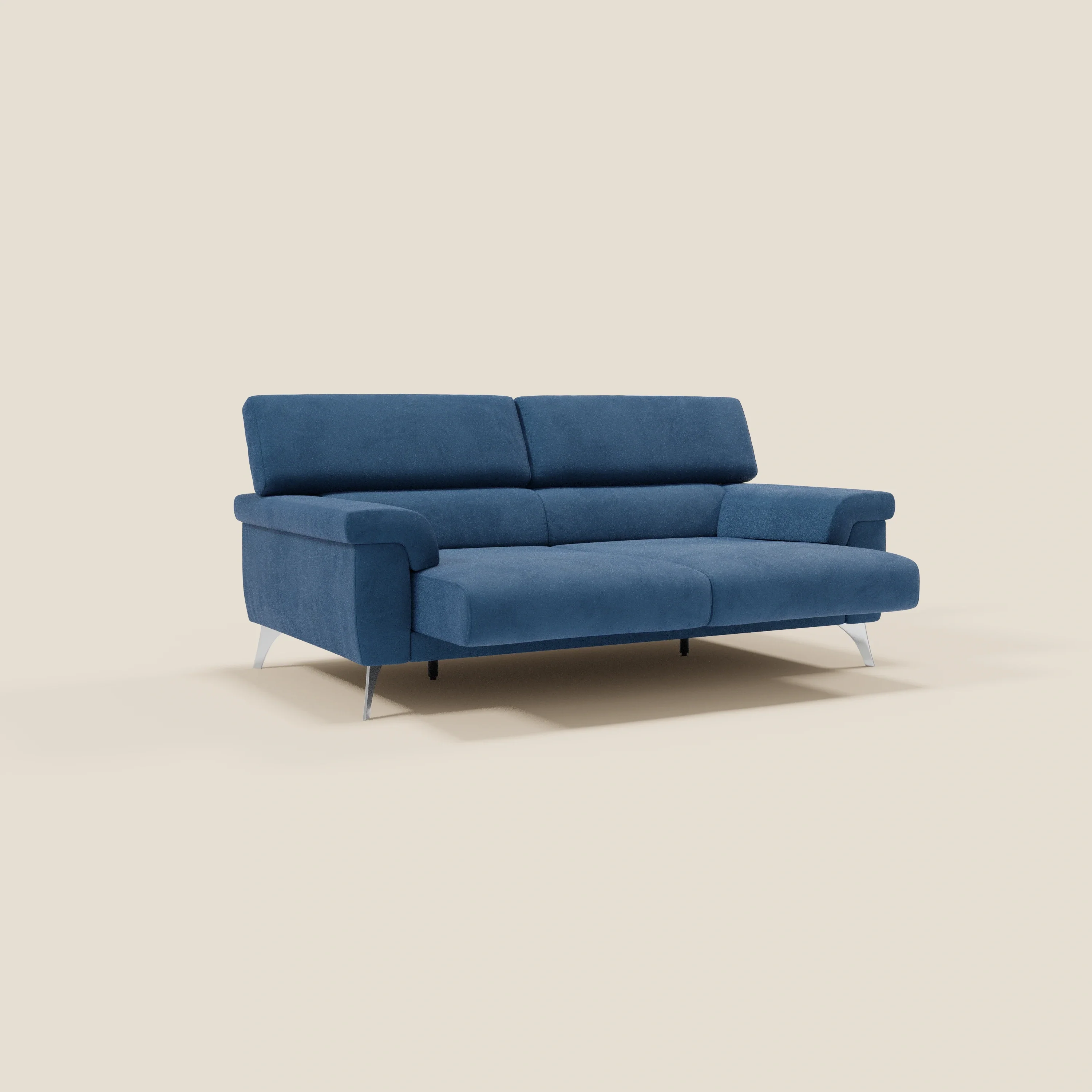 Raffaello Canapé  avec assises coulissantes et têtières inclinables en microfibre détachable T11 bleu - Image 3