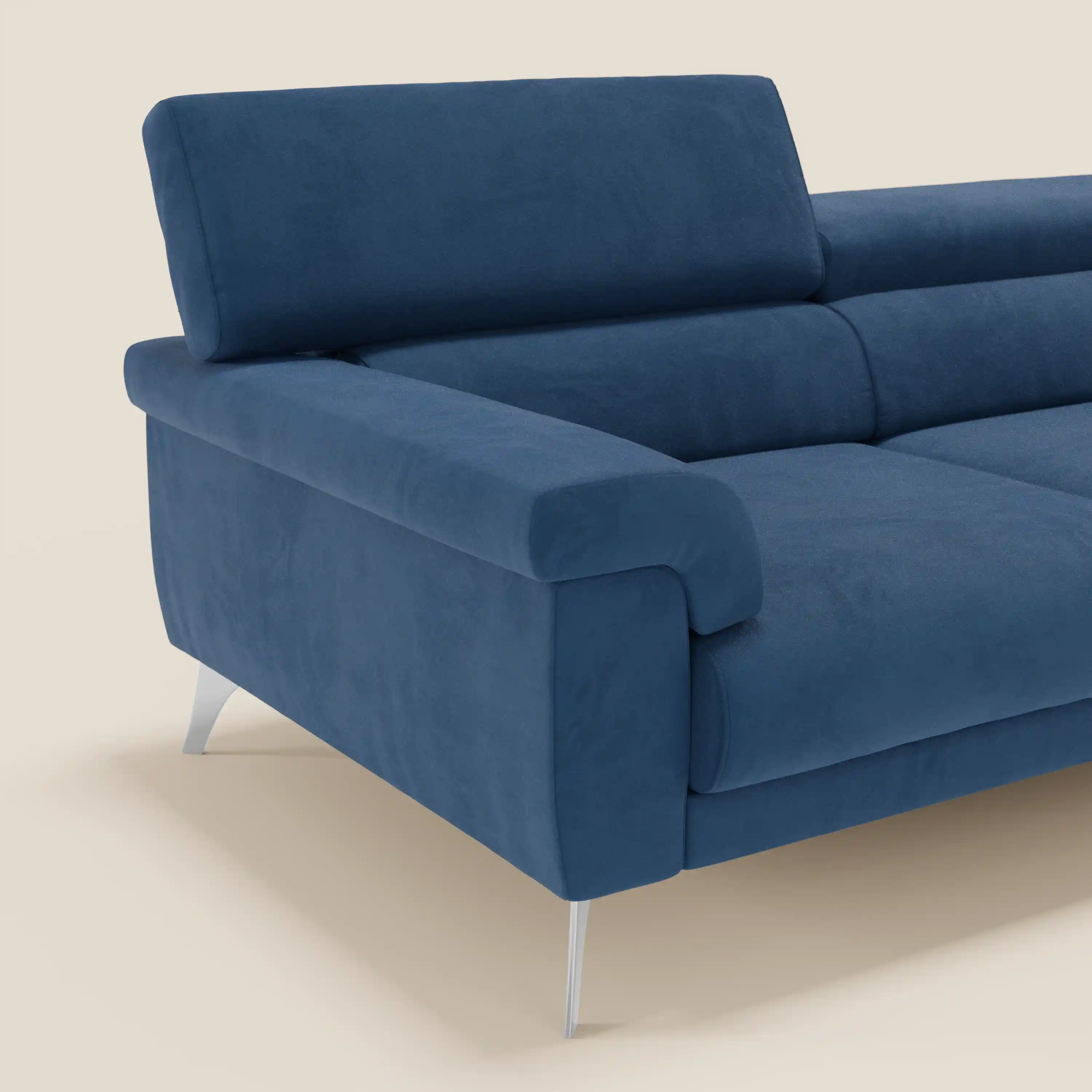Raffaello Canapé  avec assises coulissantes et têtières inclinables en microfibre détachable T11 bleu - Image 4