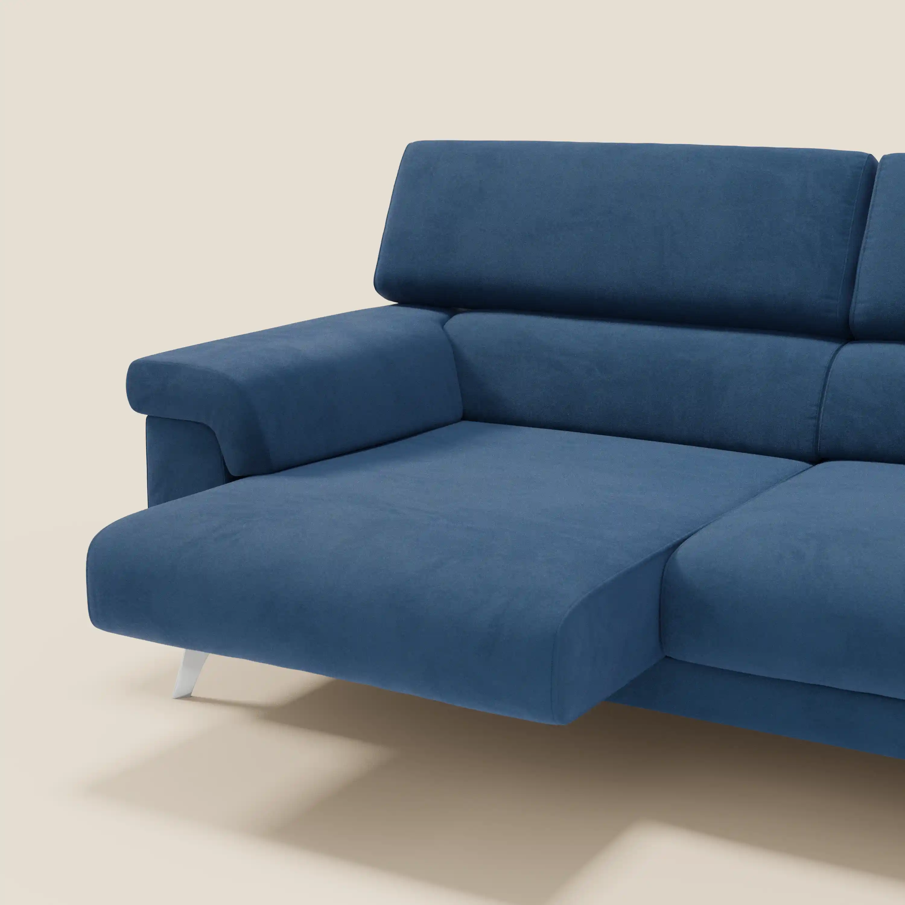 Raffaello Canapé  avec assises coulissantes et têtières inclinables en microfibre détachable T11 bleu - Image 5