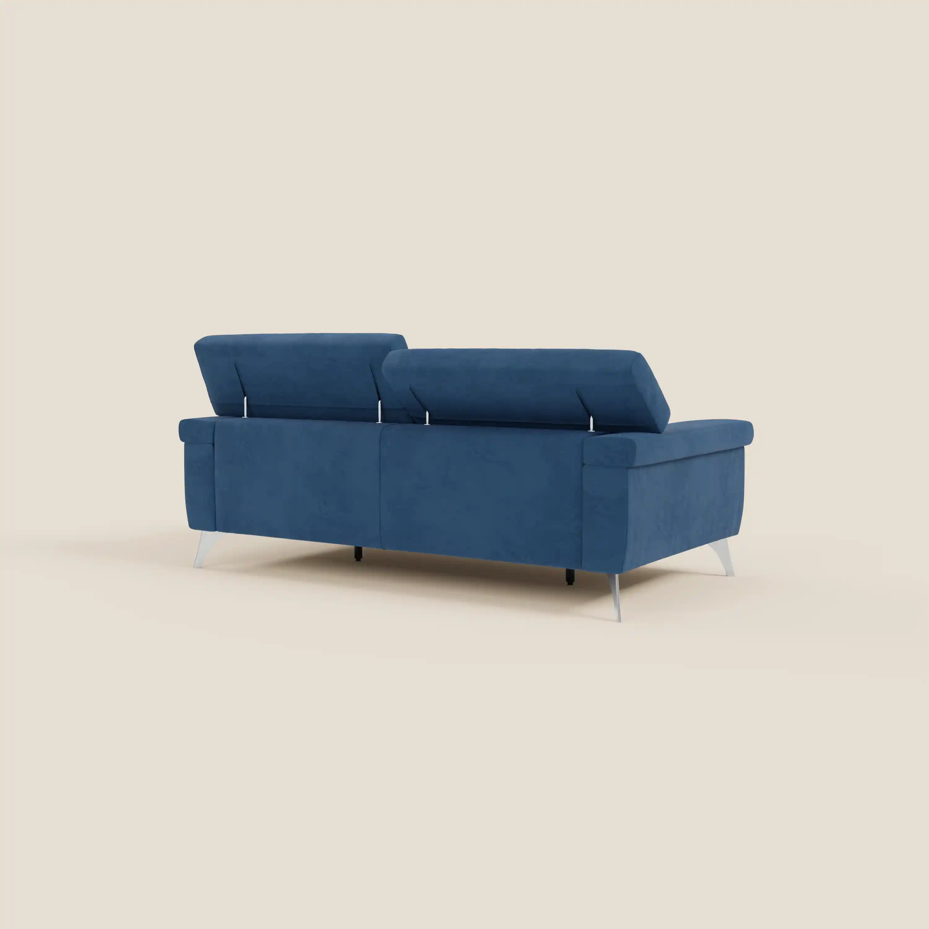 Raffaello Canapé  avec assises coulissantes et têtières inclinables en microfibre détachable T11 bleu - Image 7