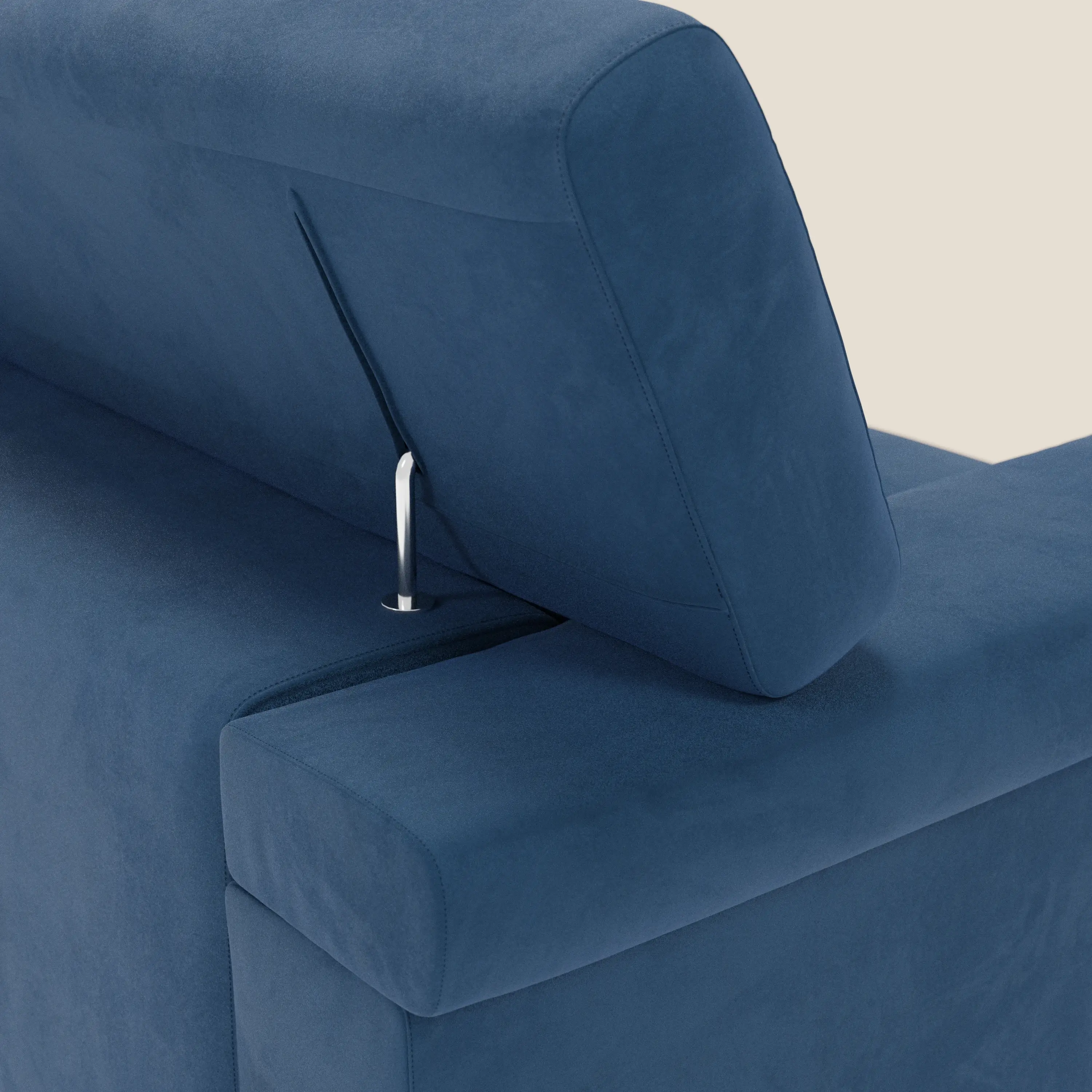 Raffaello Canapé  avec assises coulissantes et têtières inclinables en microfibre détachable T11 bleu - Image 8