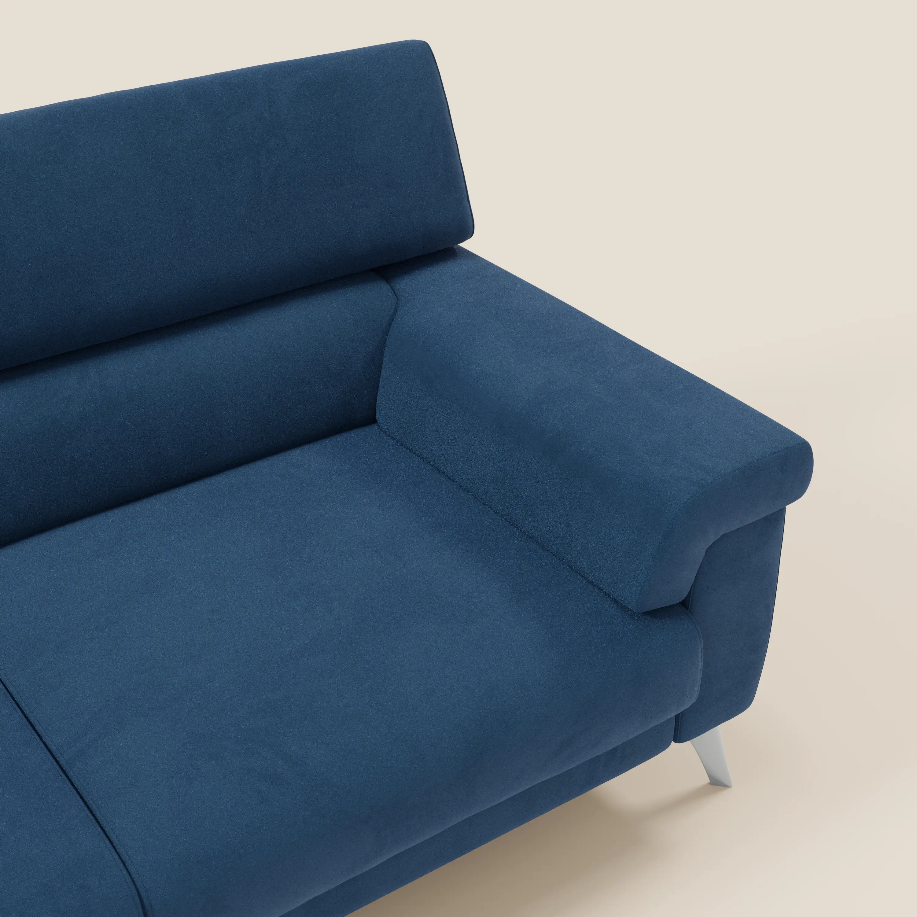 Raffaello Canapé  avec assises coulissantes et têtières inclinables en microfibre détachable T11 bleu - Image 9