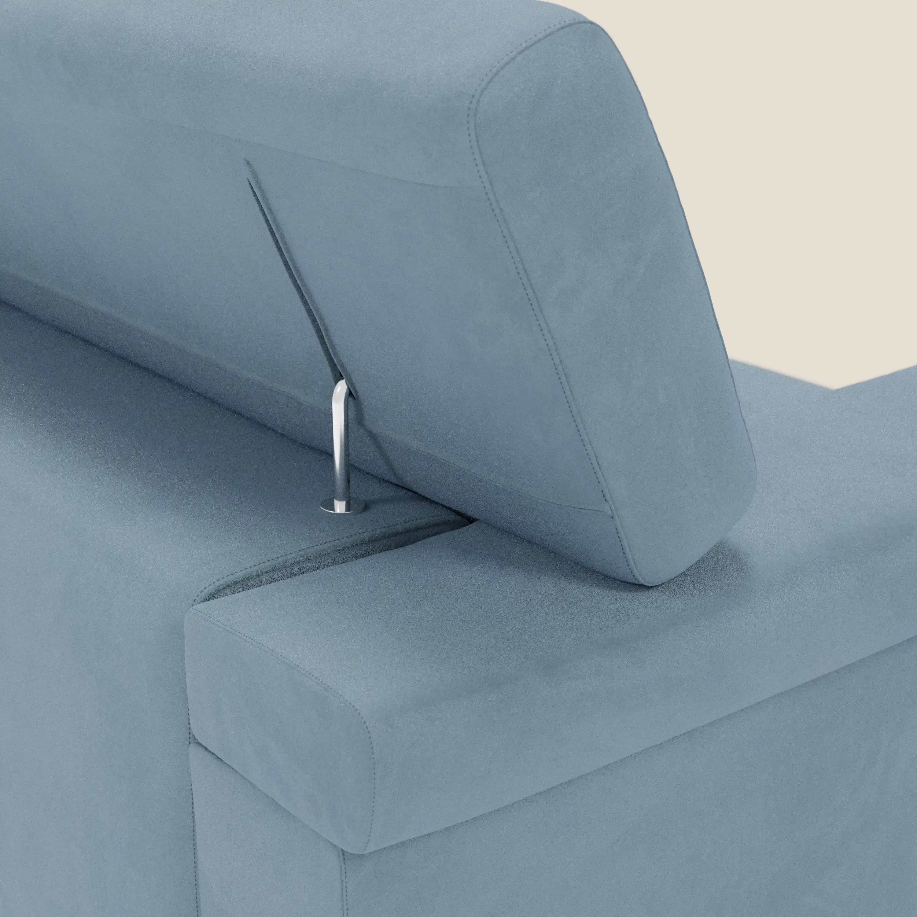 Raffaello Canapé  avec assises coulissantes et têtières inclinables en microfibre détachable T11 bleu pastel - Image 8