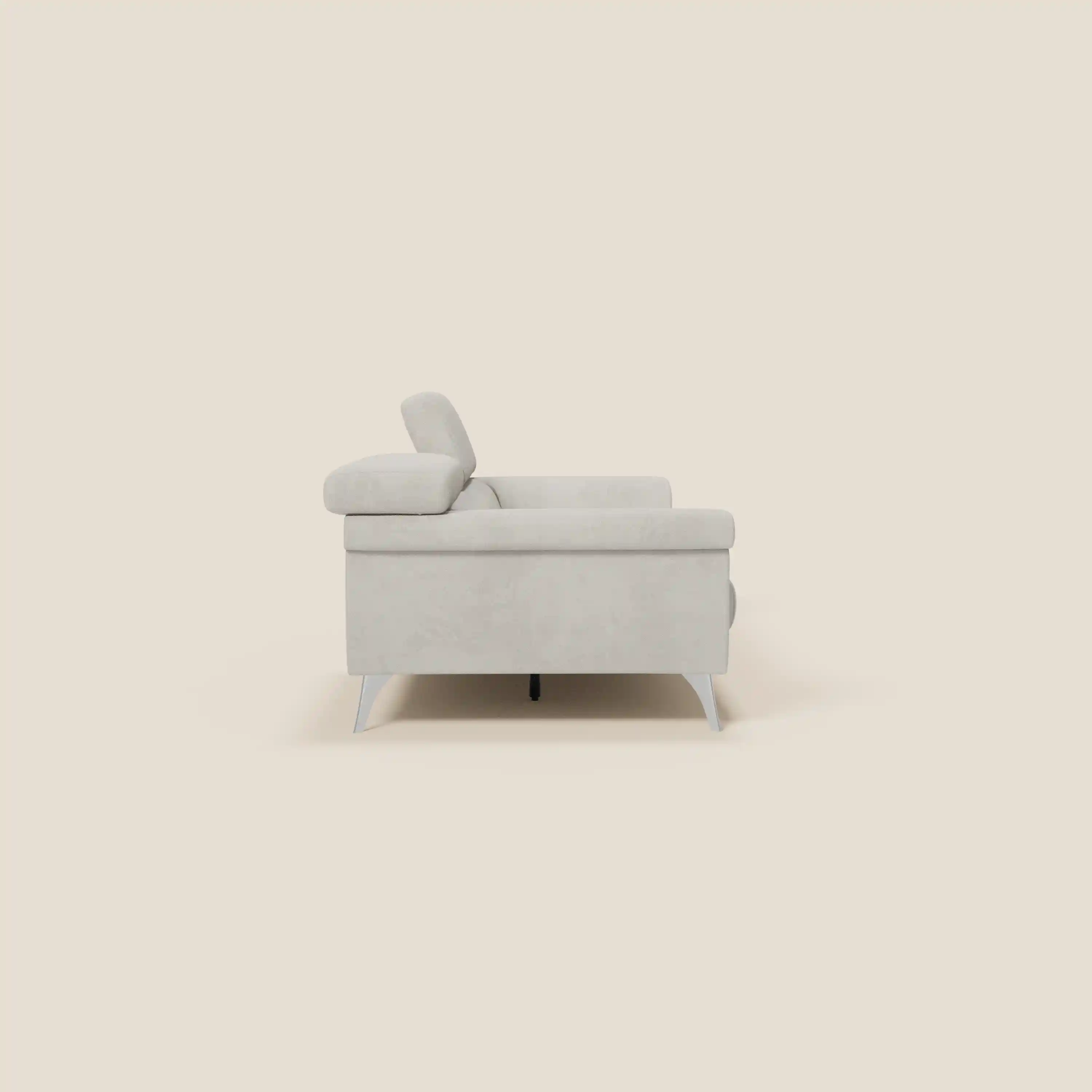 Raffaello Canapé  avec assises coulissantes et têtières inclinables en microfibre détachable T11 crème - Image 6