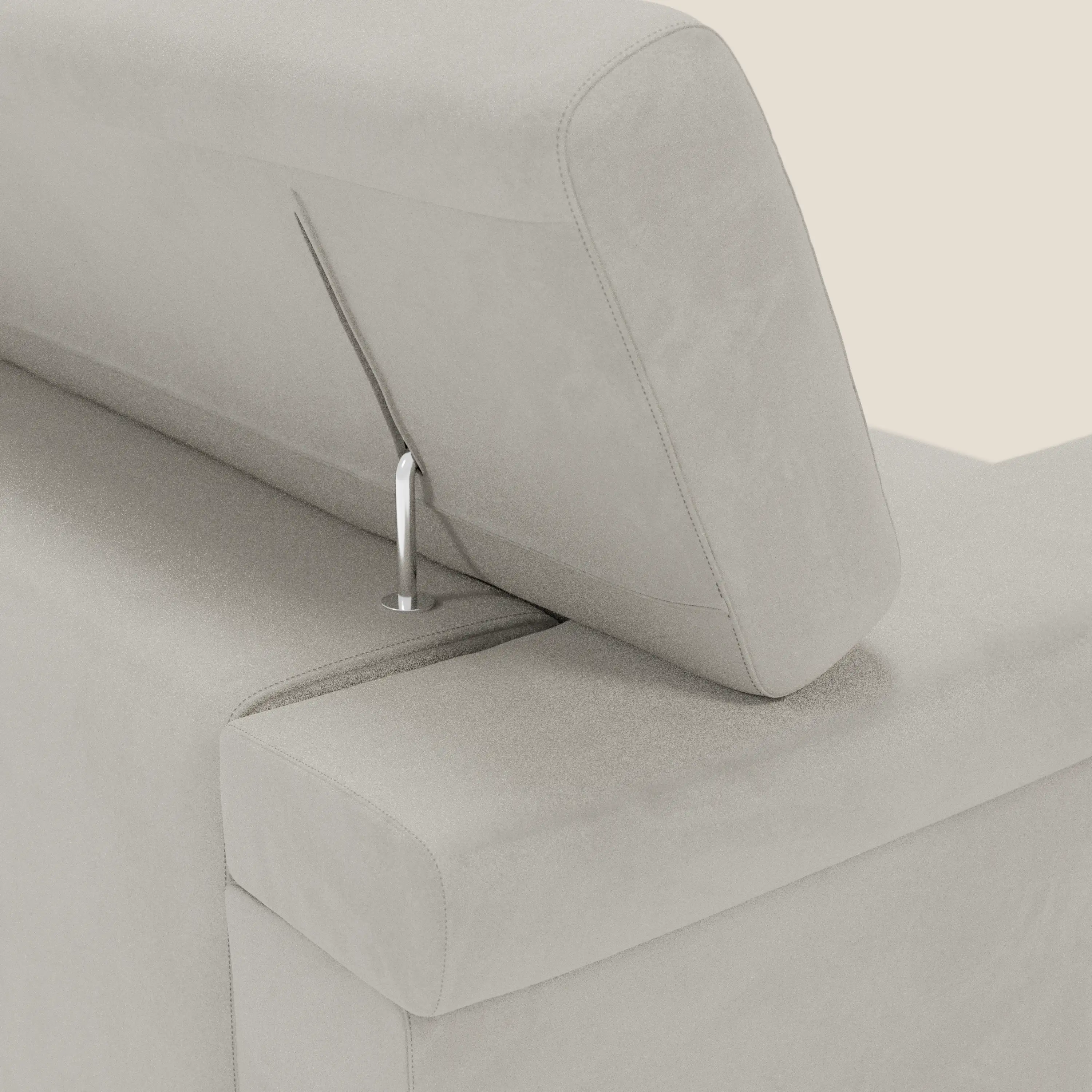 Raffaello Canapé  avec assises coulissantes et têtières inclinables en microfibre détachable T11 crème - Image 8