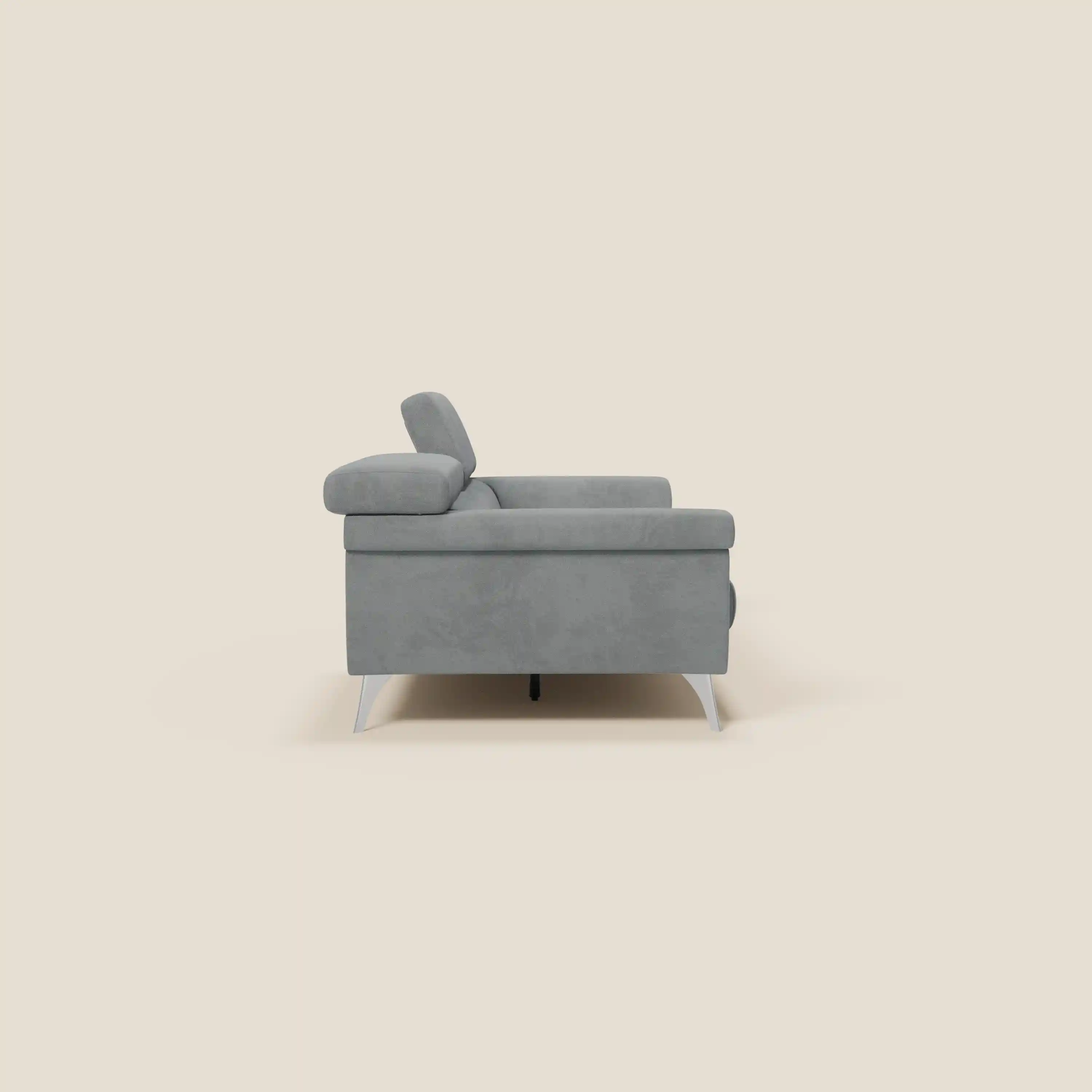 Raffaello Canapé  avec assises coulissantes et têtières inclinables en microfibre détachable T11 gris - Image 6