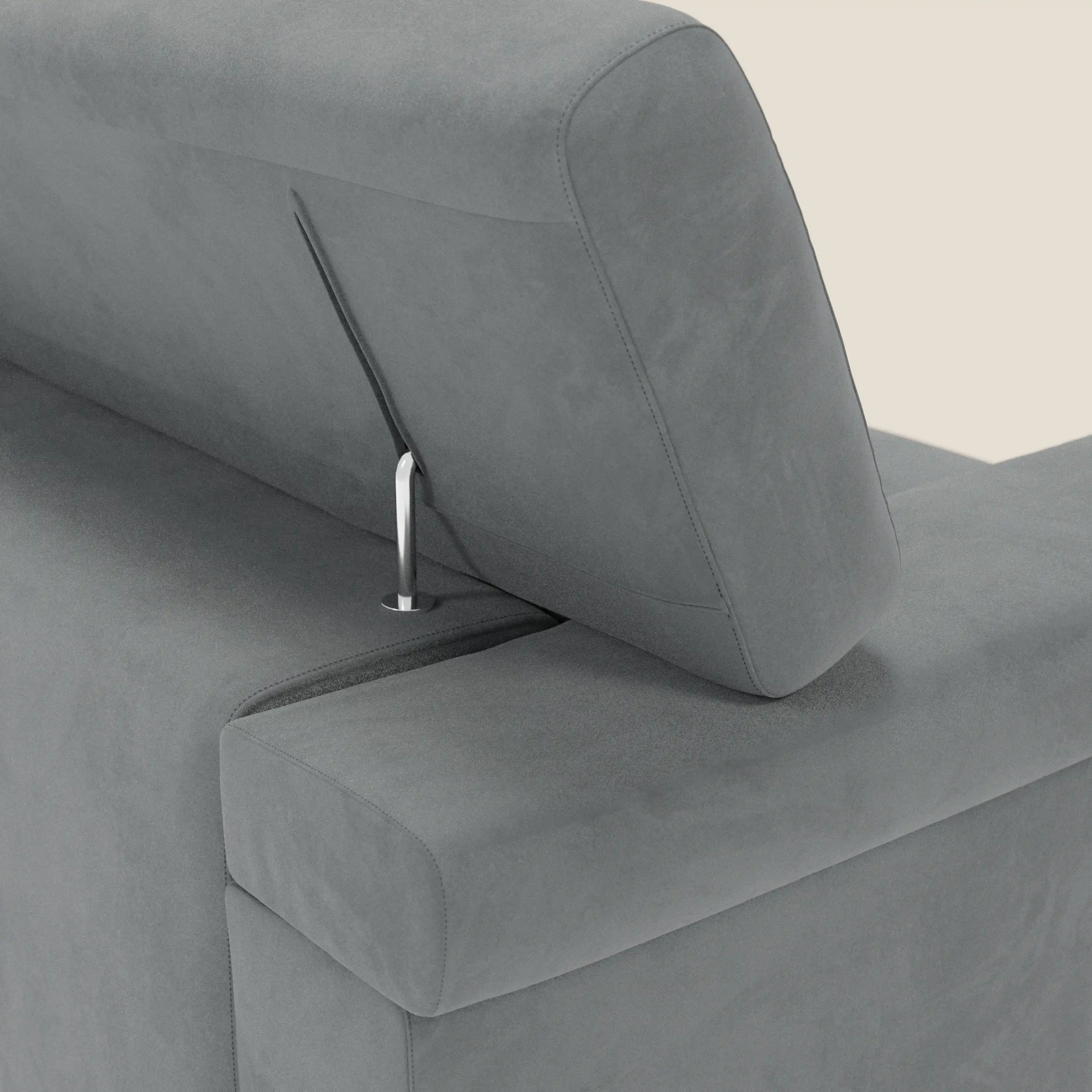 Raffaello Canapé  avec assises coulissantes et têtières inclinables en microfibre détachable T11 gris - Image 8