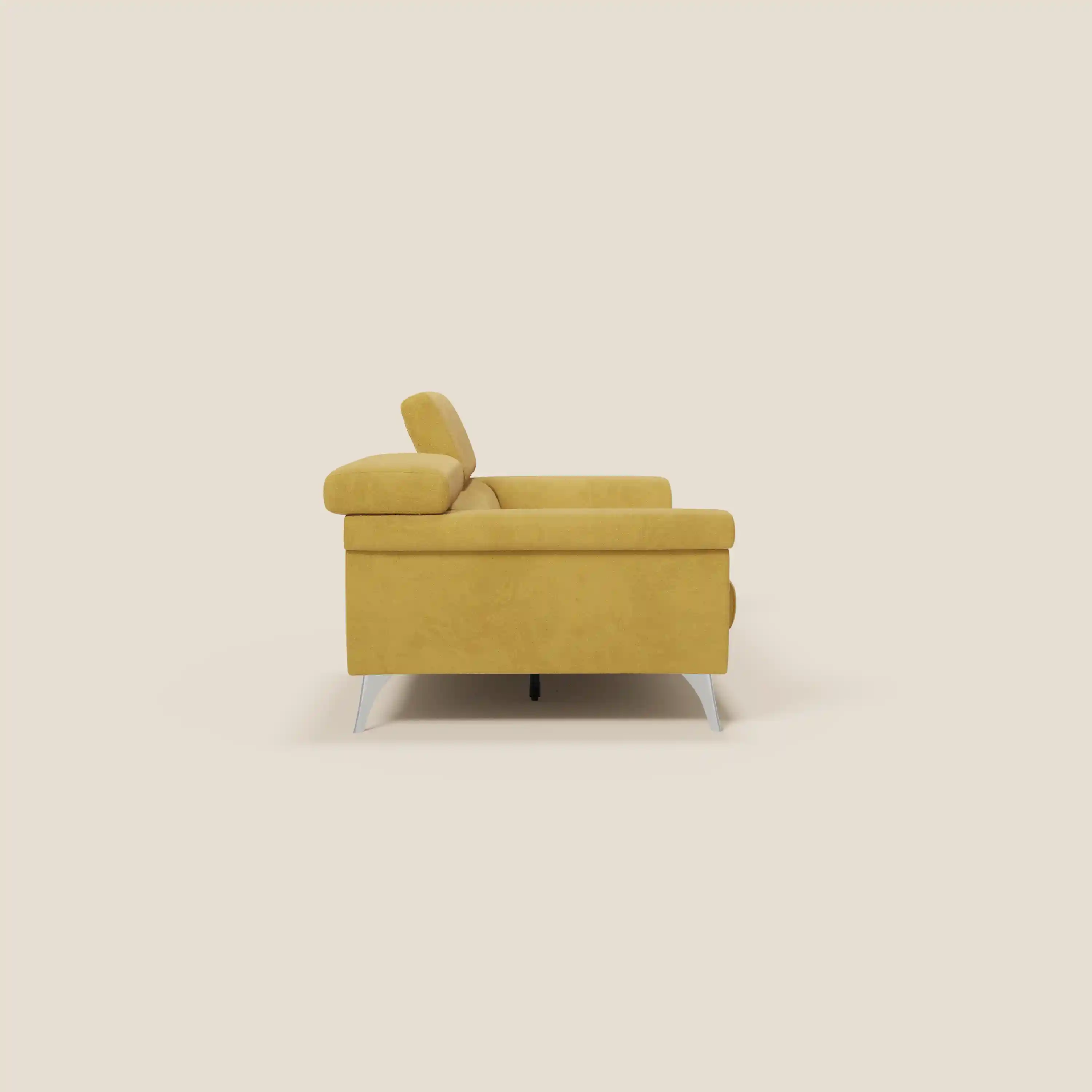 Raffaello Canapé  avec assises coulissantes et têtières inclinables en microfibre détachable T11 jaune - Image 6