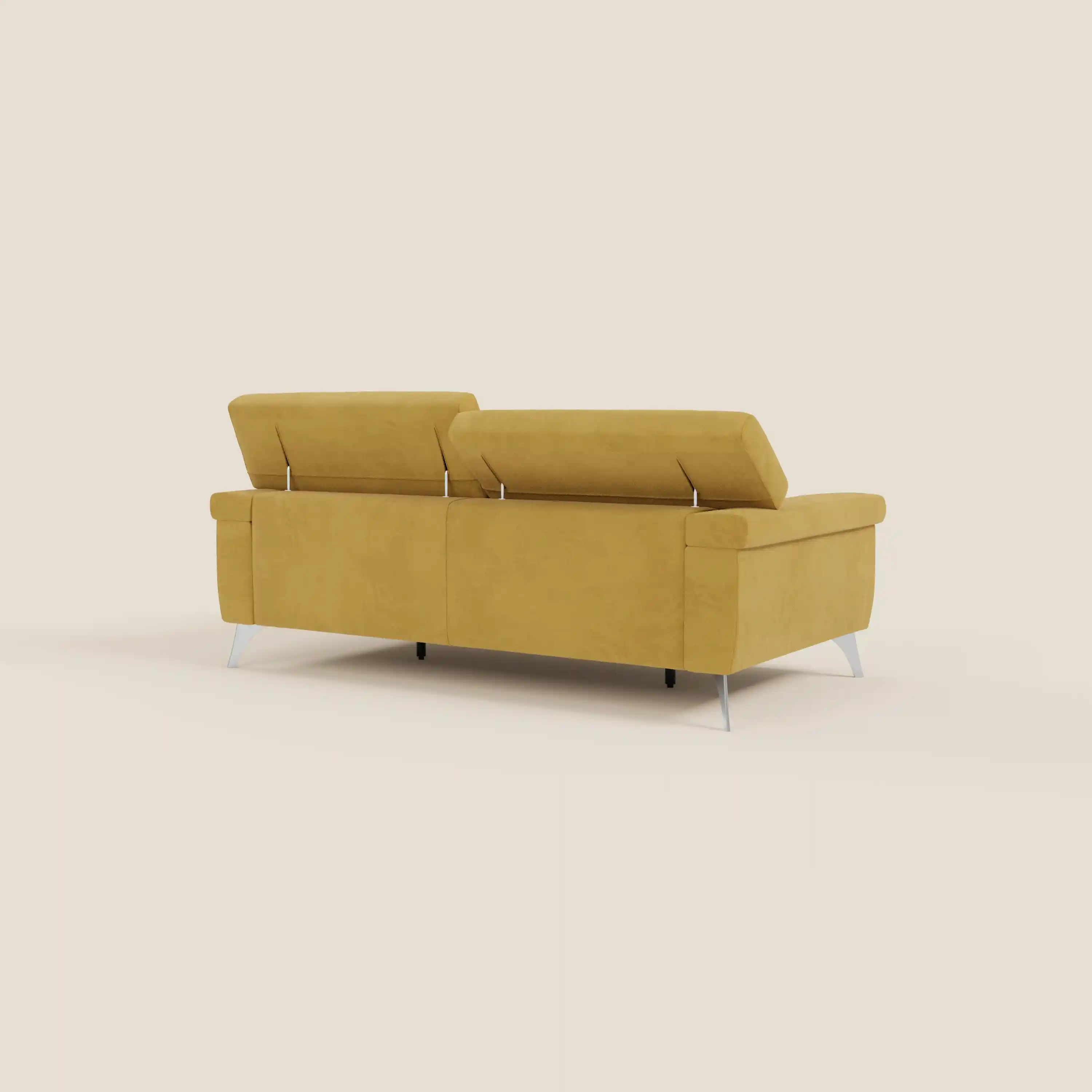 Raffaello Canapé  avec assises coulissantes et têtières inclinables en microfibre détachable T11 jaune - Image 7