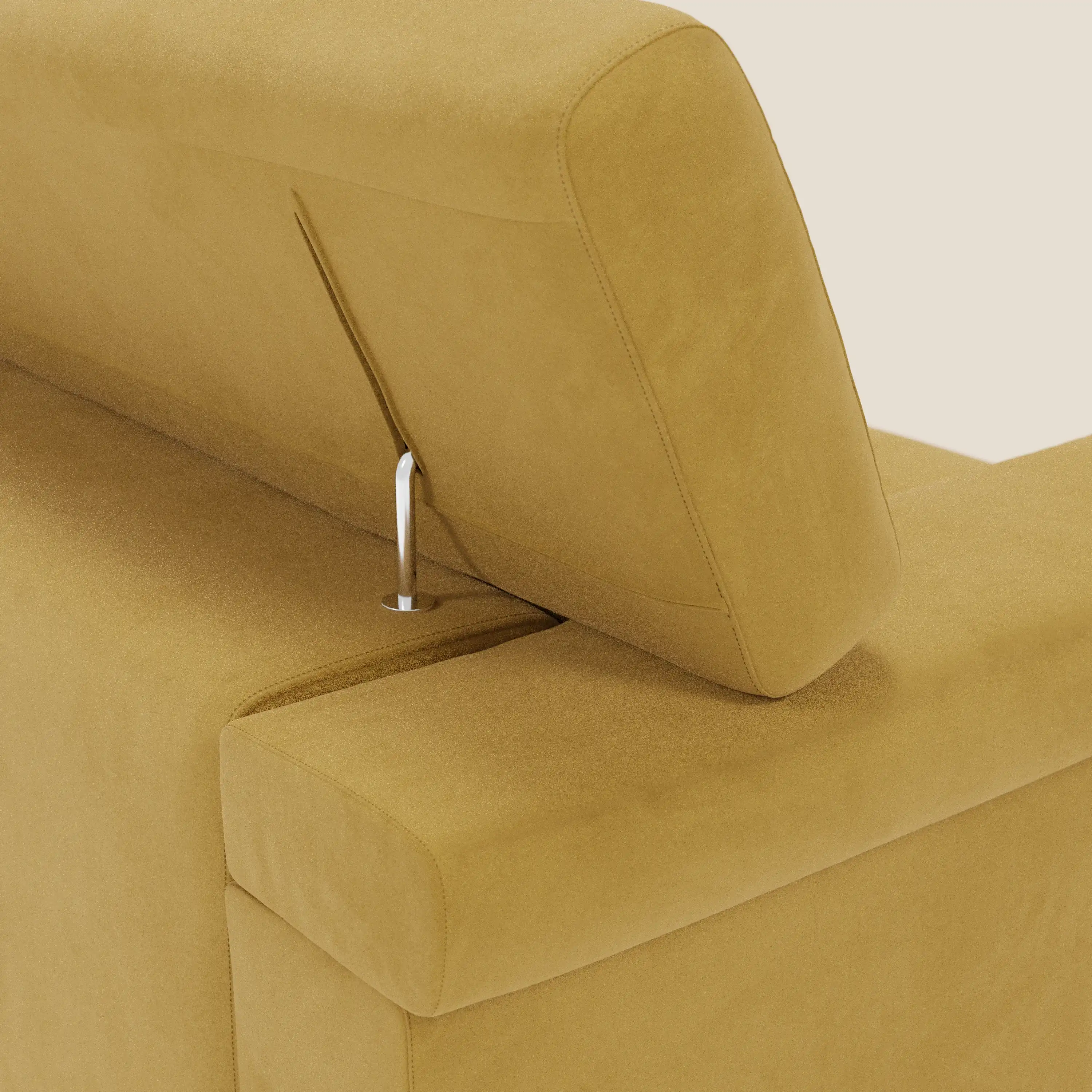 Raffaello Canapé  avec assises coulissantes et têtières inclinables en microfibre détachable T11 jaune - Image 8
