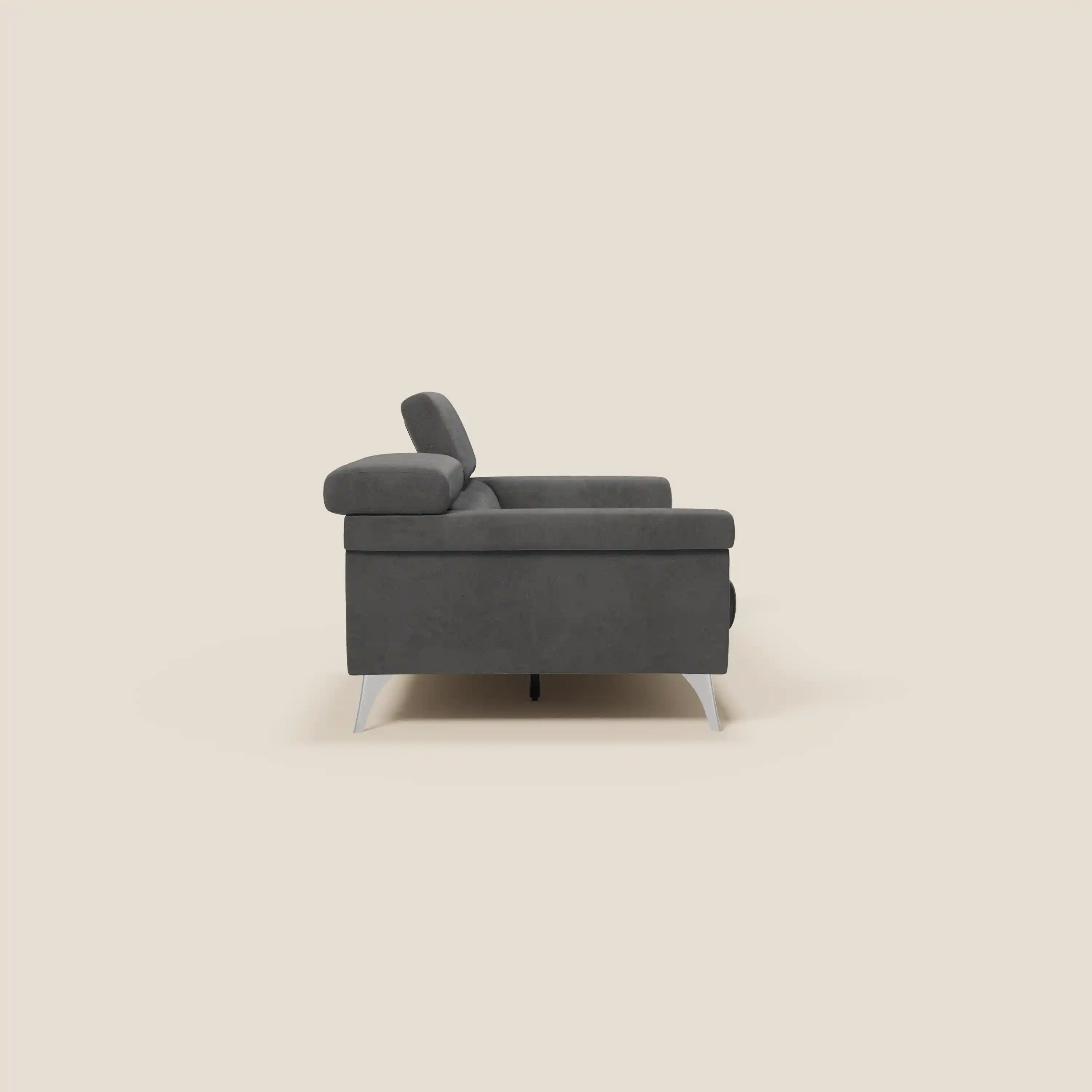 Raffaello Canapé  avec assises coulissantes et têtières inclinables en microfibre détachable T11 noir - Image 6