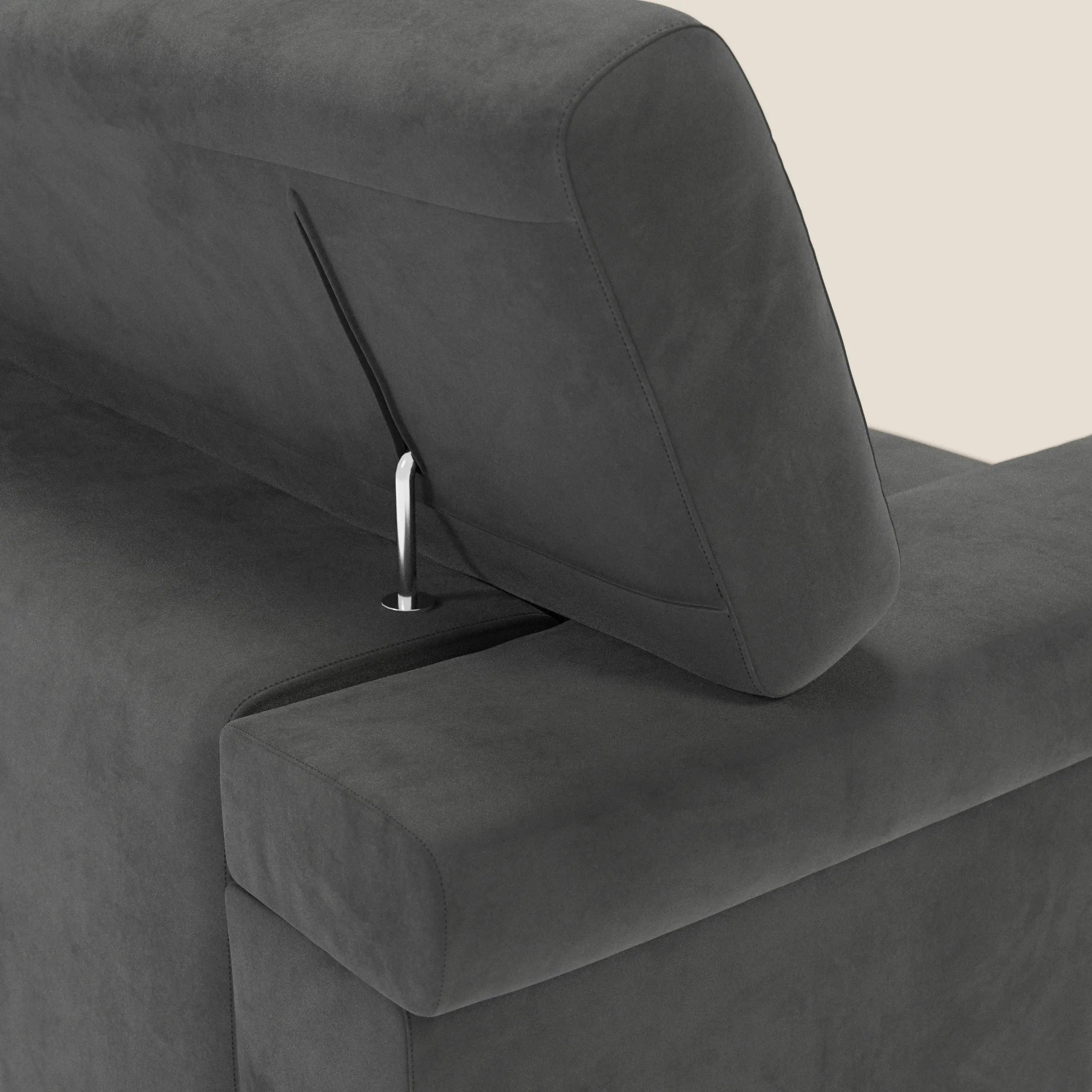 Raffaello Canapé  avec assises coulissantes et têtières inclinables en microfibre détachable T11 noir - Image 8