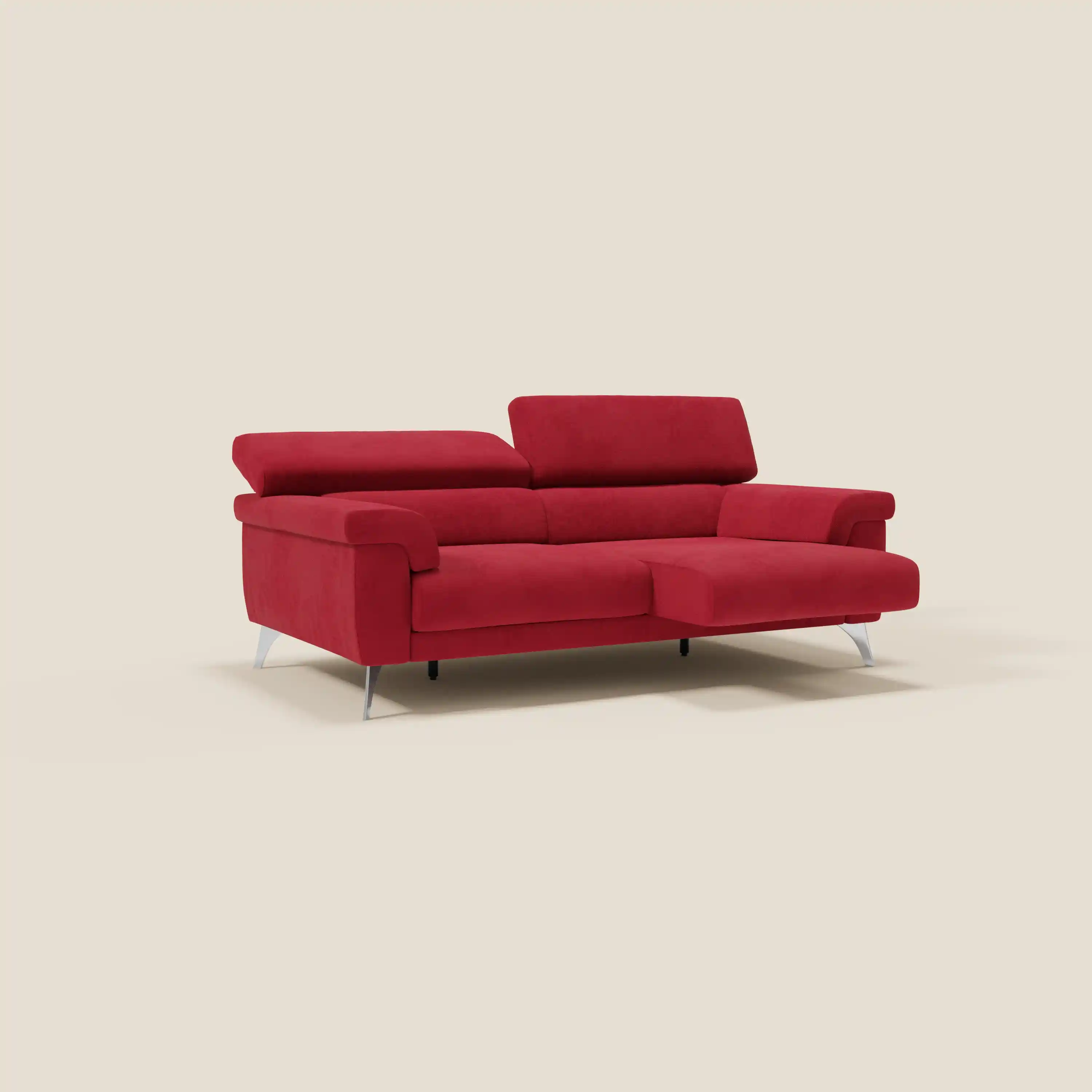Raffaello Canapé  avec assises coulissantes et têtières inclinables en microfibre détachable T11 rouge - Image 2