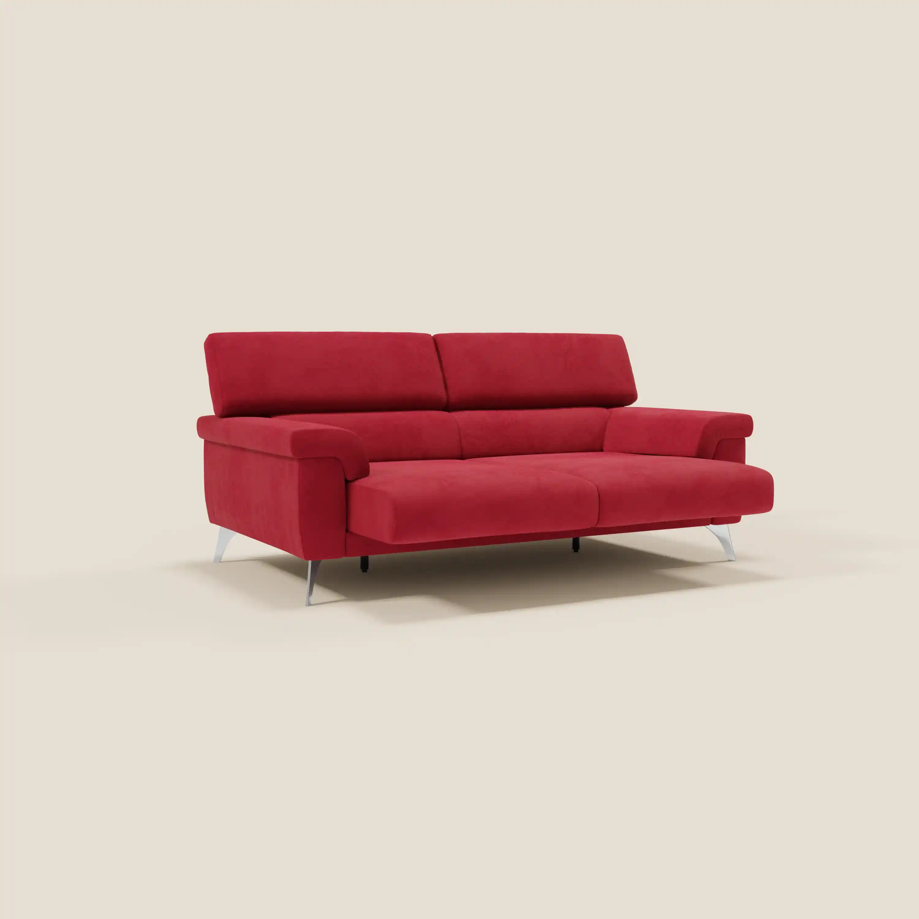 Raffaello Canapé  avec assises coulissantes et têtières inclinables en microfibre détachable T11 rouge - Image 3