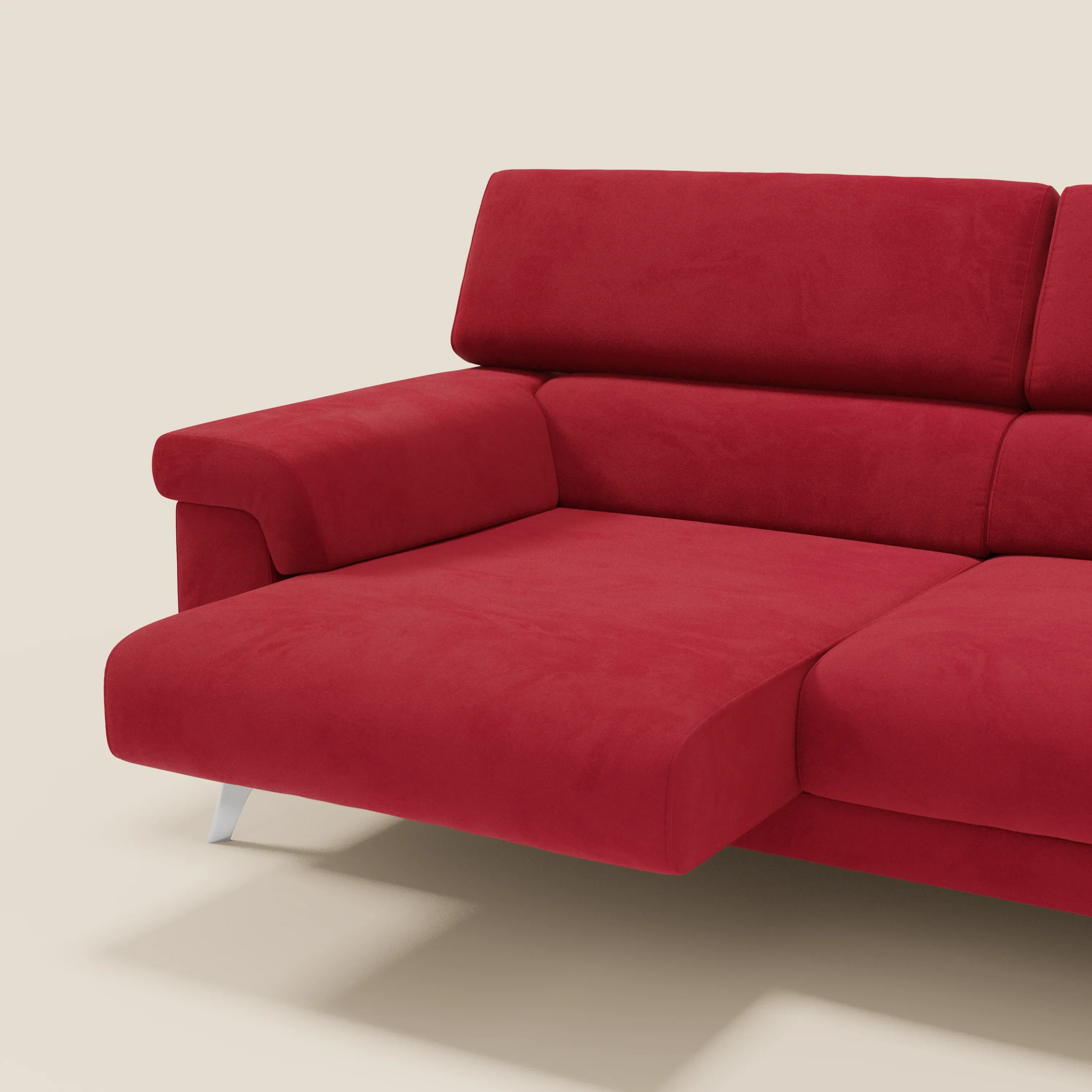 Raffaello Canapé  avec assises coulissantes et têtières inclinables en microfibre détachable T11 rouge - Image 5