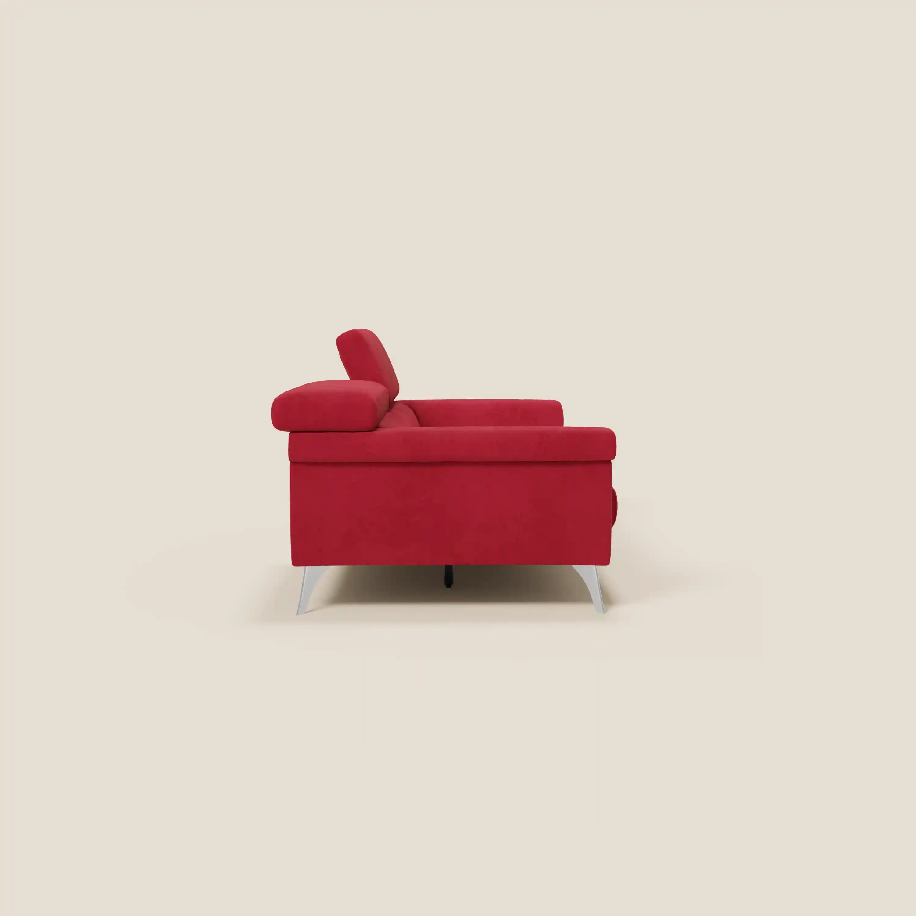 Raffaello Canapé  avec assises coulissantes et têtières inclinables en microfibre détachable T11 rouge - Image 6