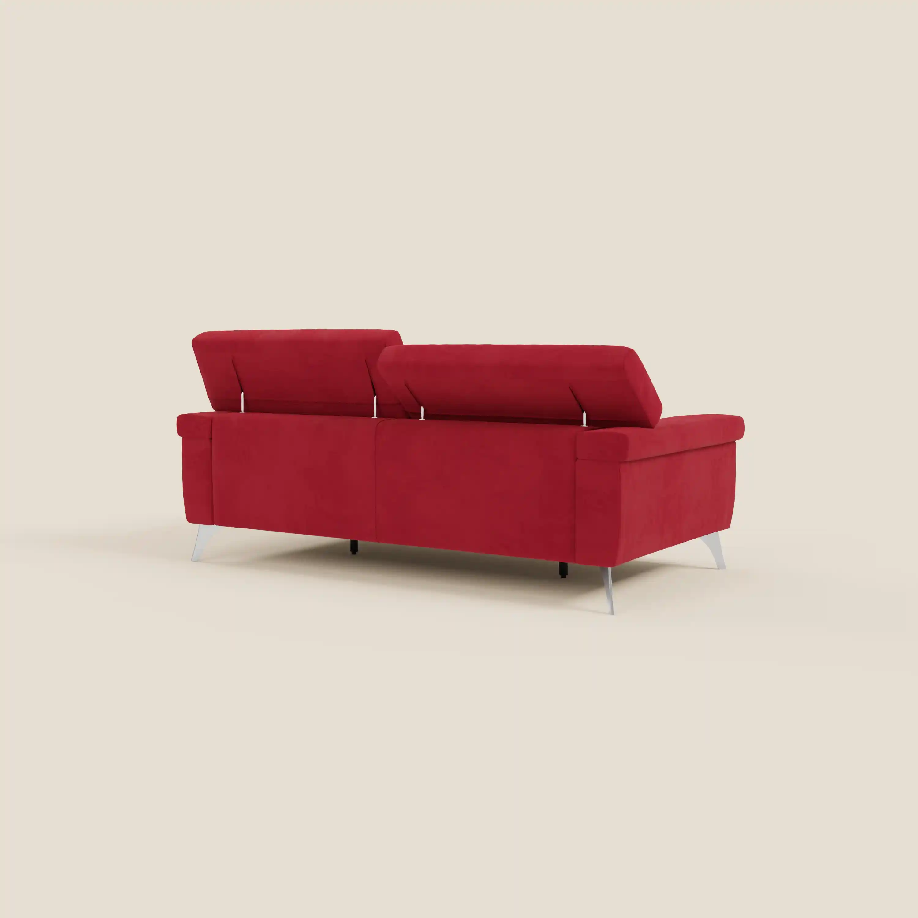 Raffaello Canapé  avec assises coulissantes et têtières inclinables en microfibre détachable T11 rouge - Image 7