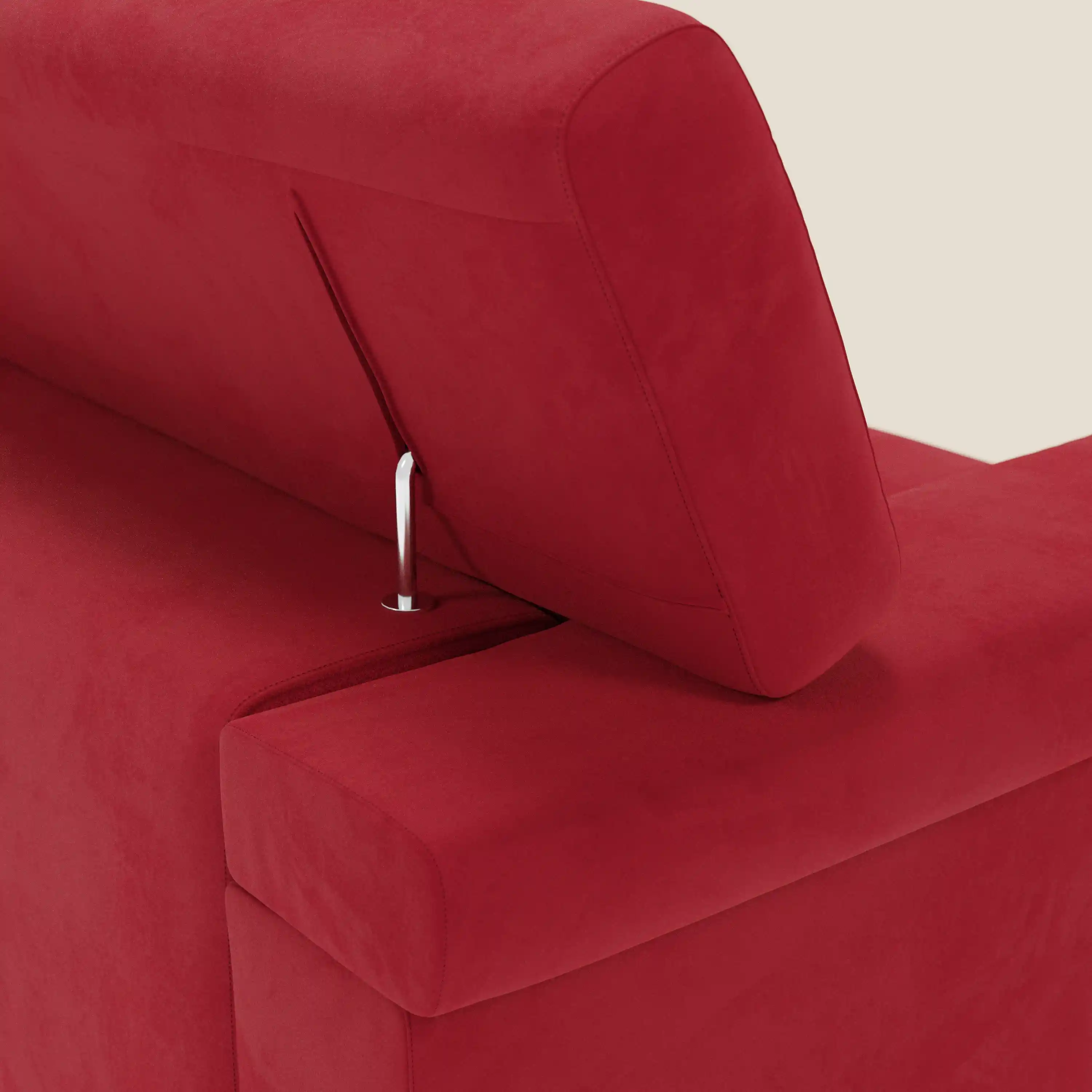 Raffaello Canapé  avec assises coulissantes et têtières inclinables en microfibre détachable T11 rouge - Image 8