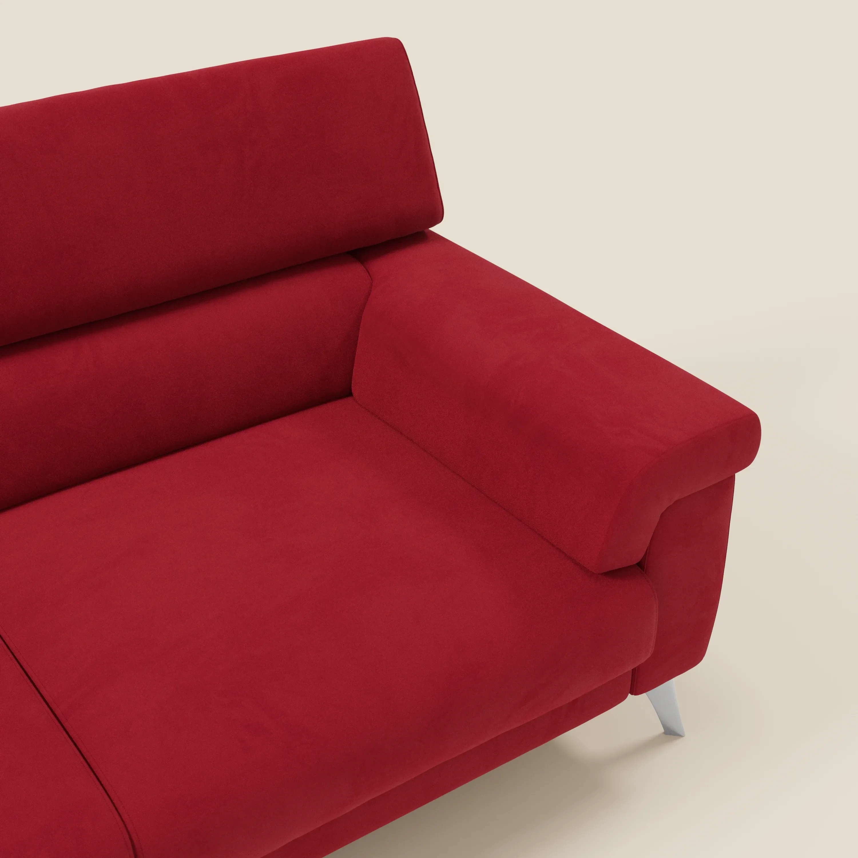 Raffaello Canapé  avec assises coulissantes et têtières inclinables en microfibre détachable T11 rouge - Image 9