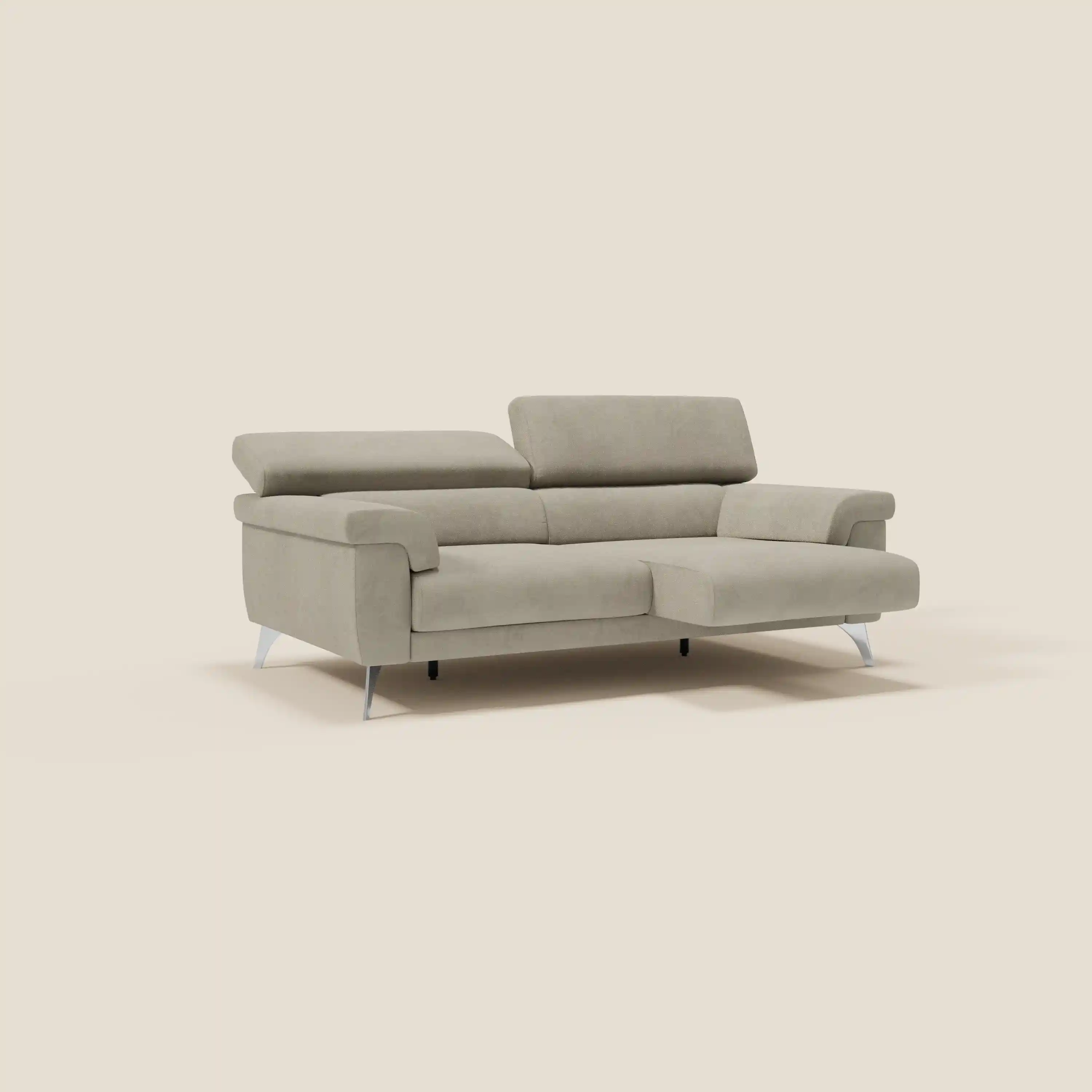 Raffaello Canapé  avec assises coulissantes et têtières inclinables en microfibre détachable T11 taupe  - Image 2