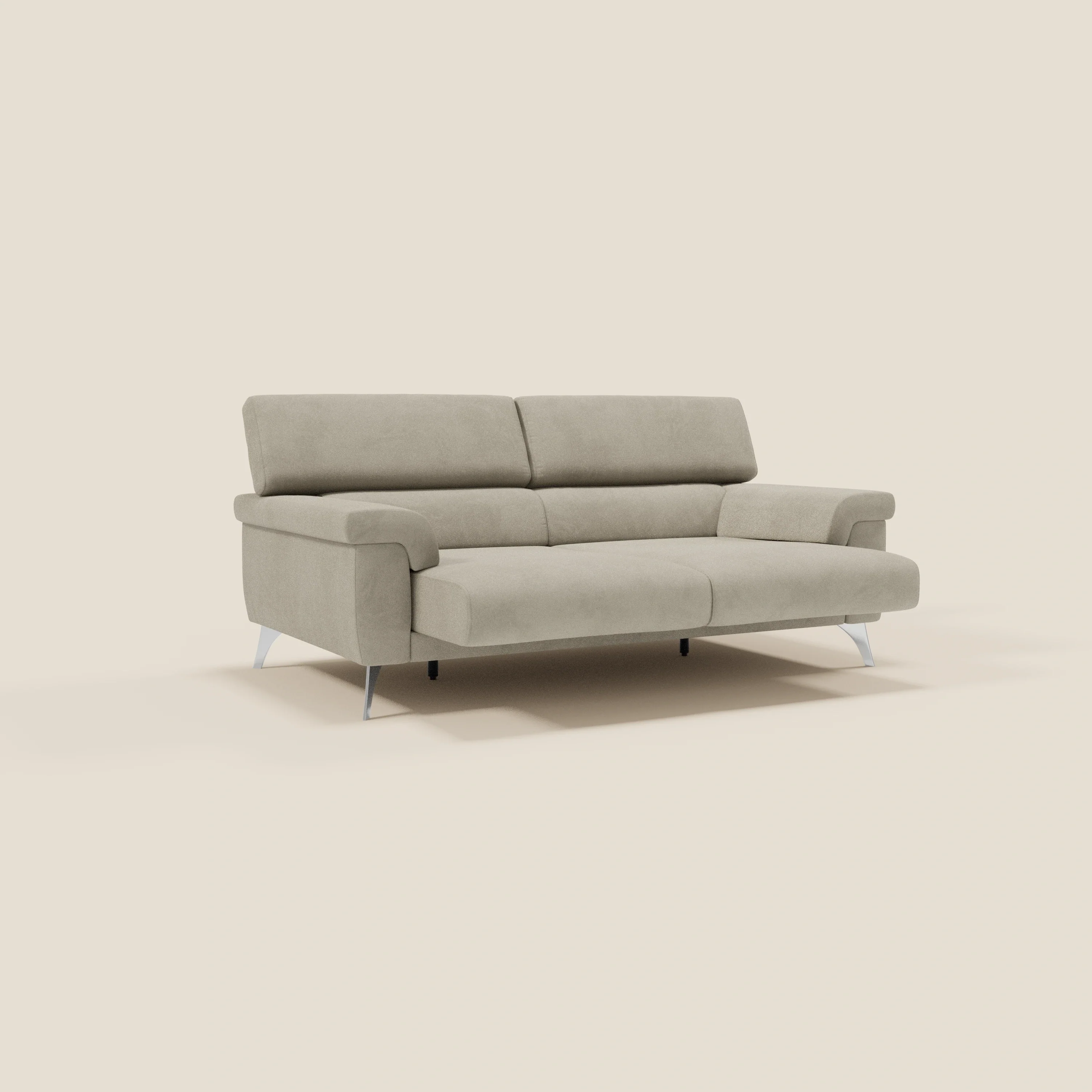 Raffaello Canapé  avec assises coulissantes et têtières inclinables en microfibre détachable T11 taupe  - Image 3