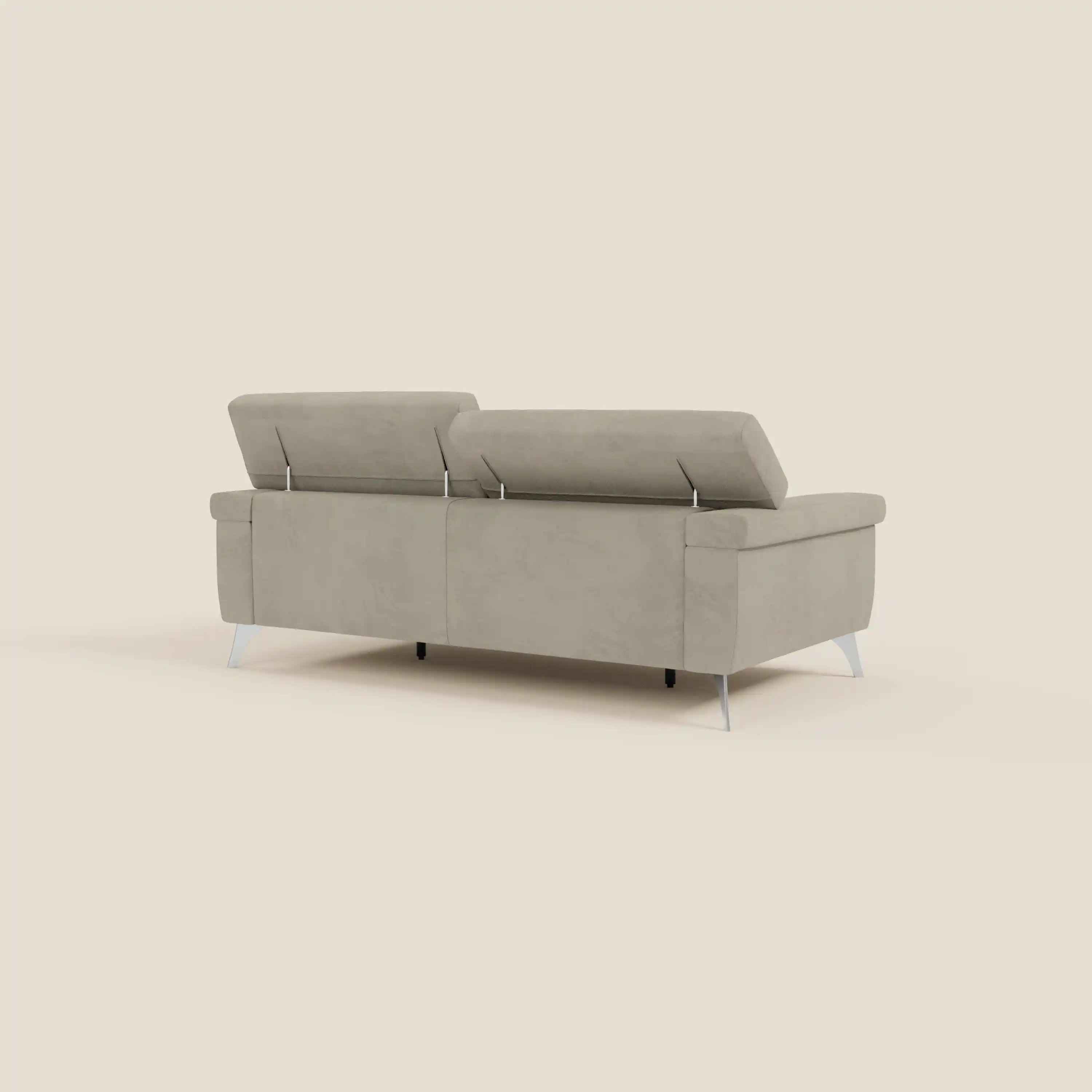 Raffaello Canapé  avec assises coulissantes et têtières inclinables en microfibre détachable T11 taupe  - Image 7