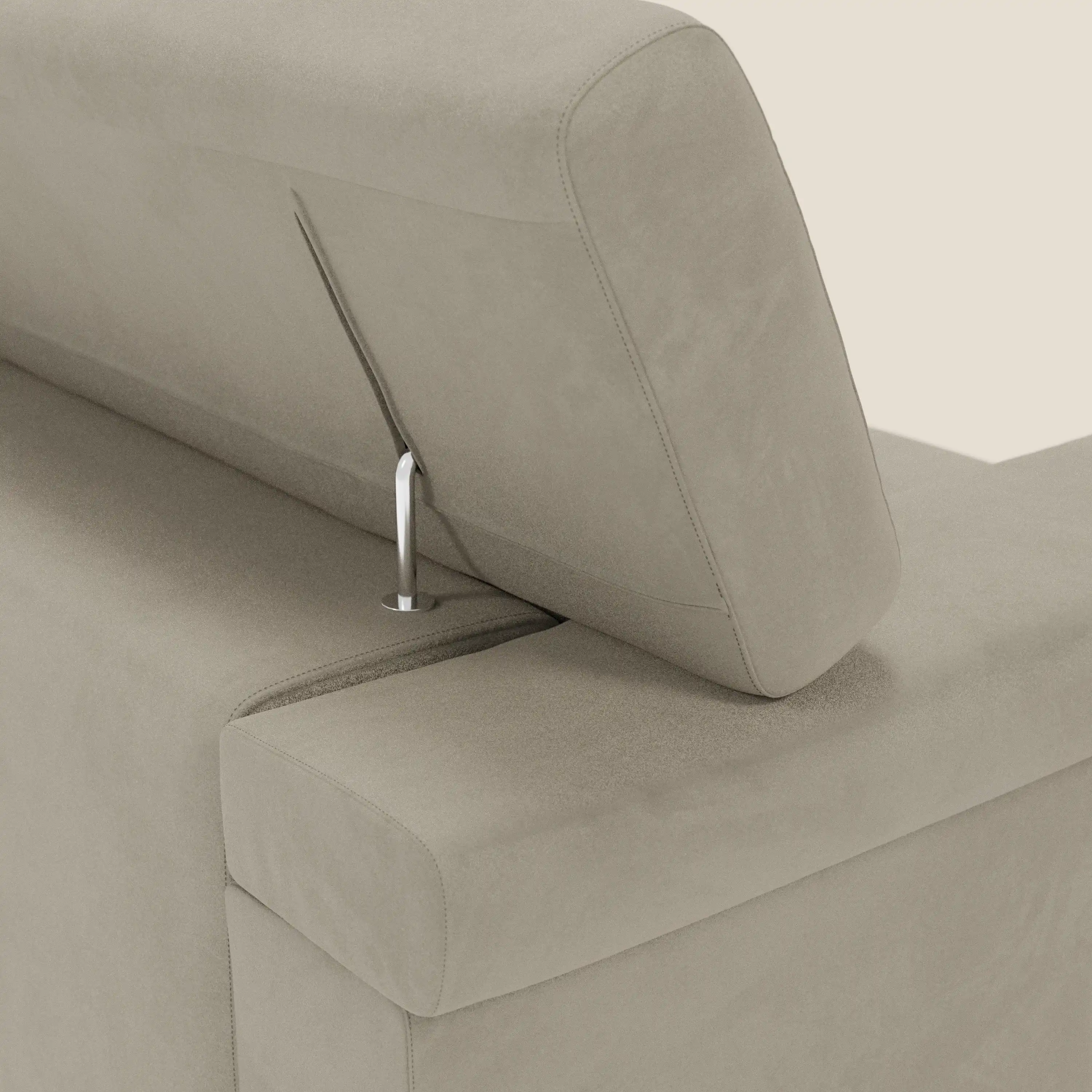 Raffaello Canapé  avec assises coulissantes et têtières inclinables en microfibre détachable T11 taupe  - Image 8