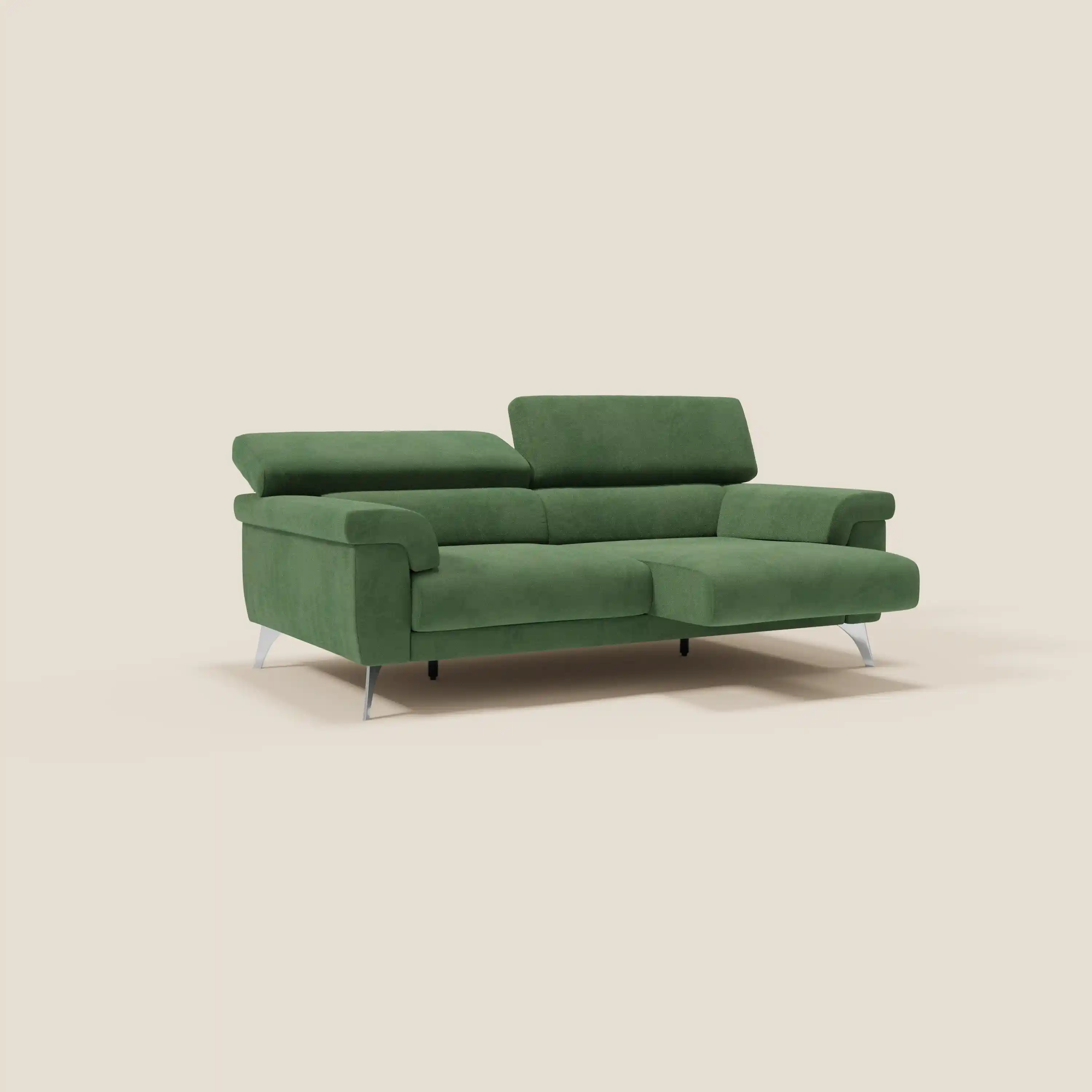 Raffaello Canapé  avec assises coulissantes et têtières inclinables en microfibre détachable T11 vert - Image 2