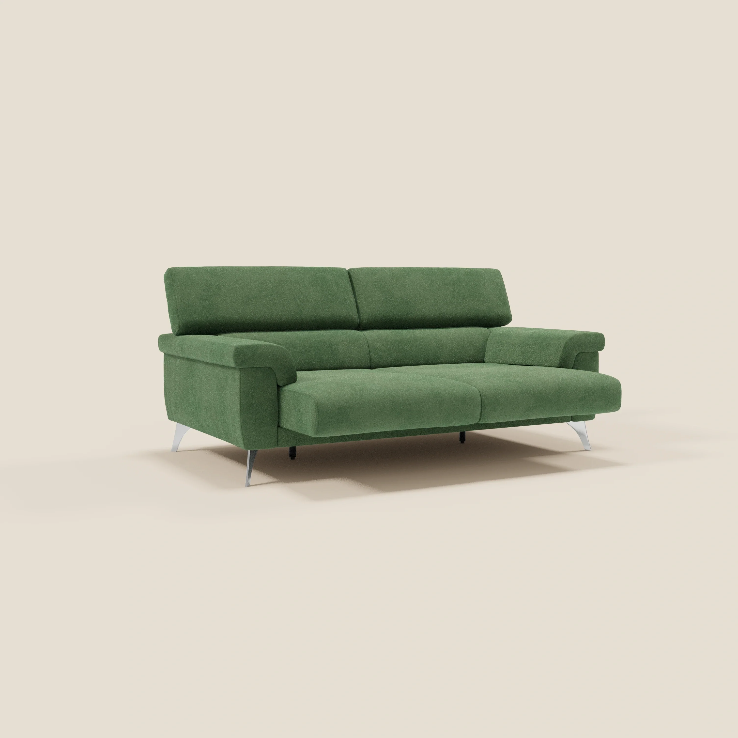 Raffaello Canapé  avec assises coulissantes et têtières inclinables en microfibre détachable T11 vert - Image 3