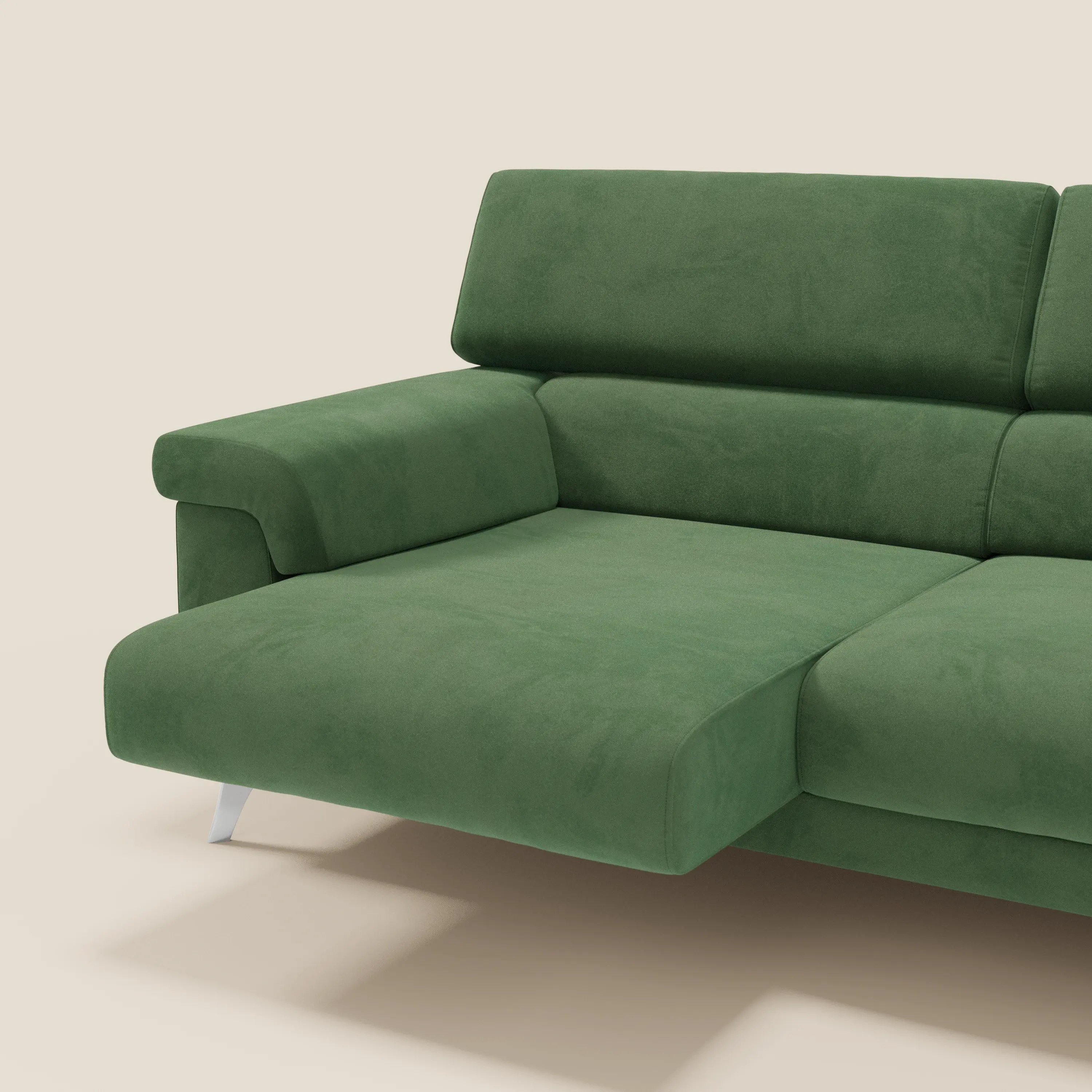 Raffaello Canapé  avec assises coulissantes et têtières inclinables en microfibre détachable T11 vert - Image 5