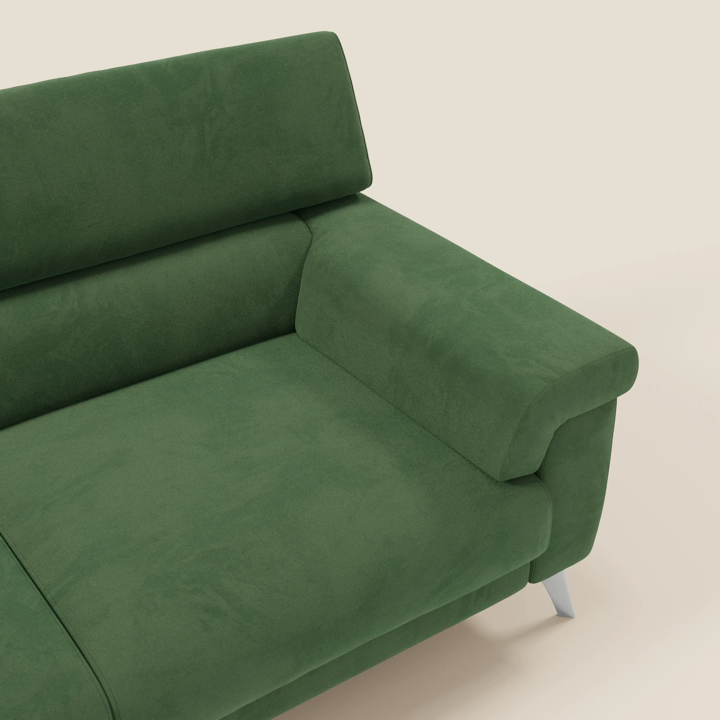 Raffaello Canapé  avec assises coulissantes et têtières inclinables en microfibre détachable T11 vert - Image 9