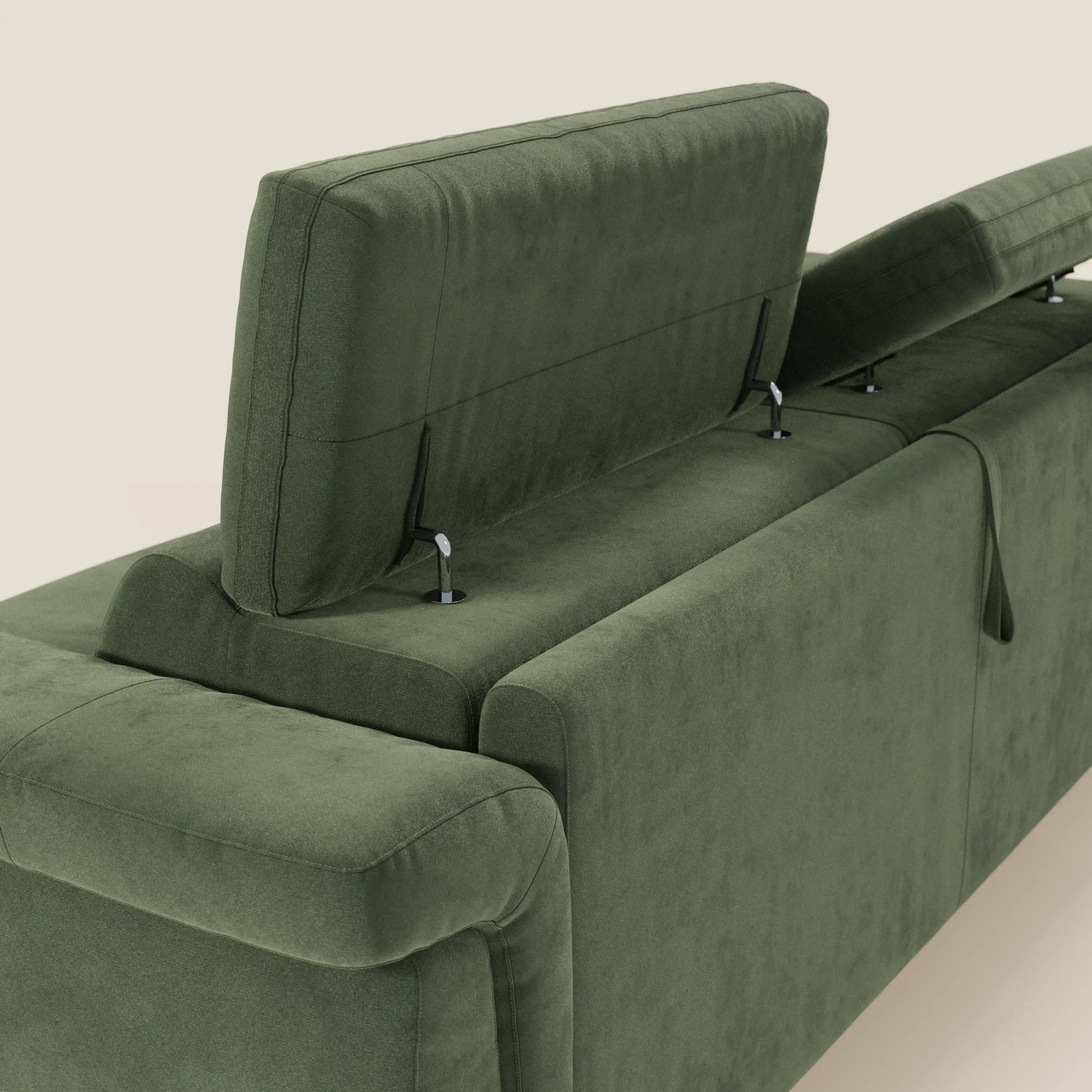 Capri canapé convertible design avec pieds hauts - têtières réglables en tissu raffiné effet velours détachable T30 - Image 10