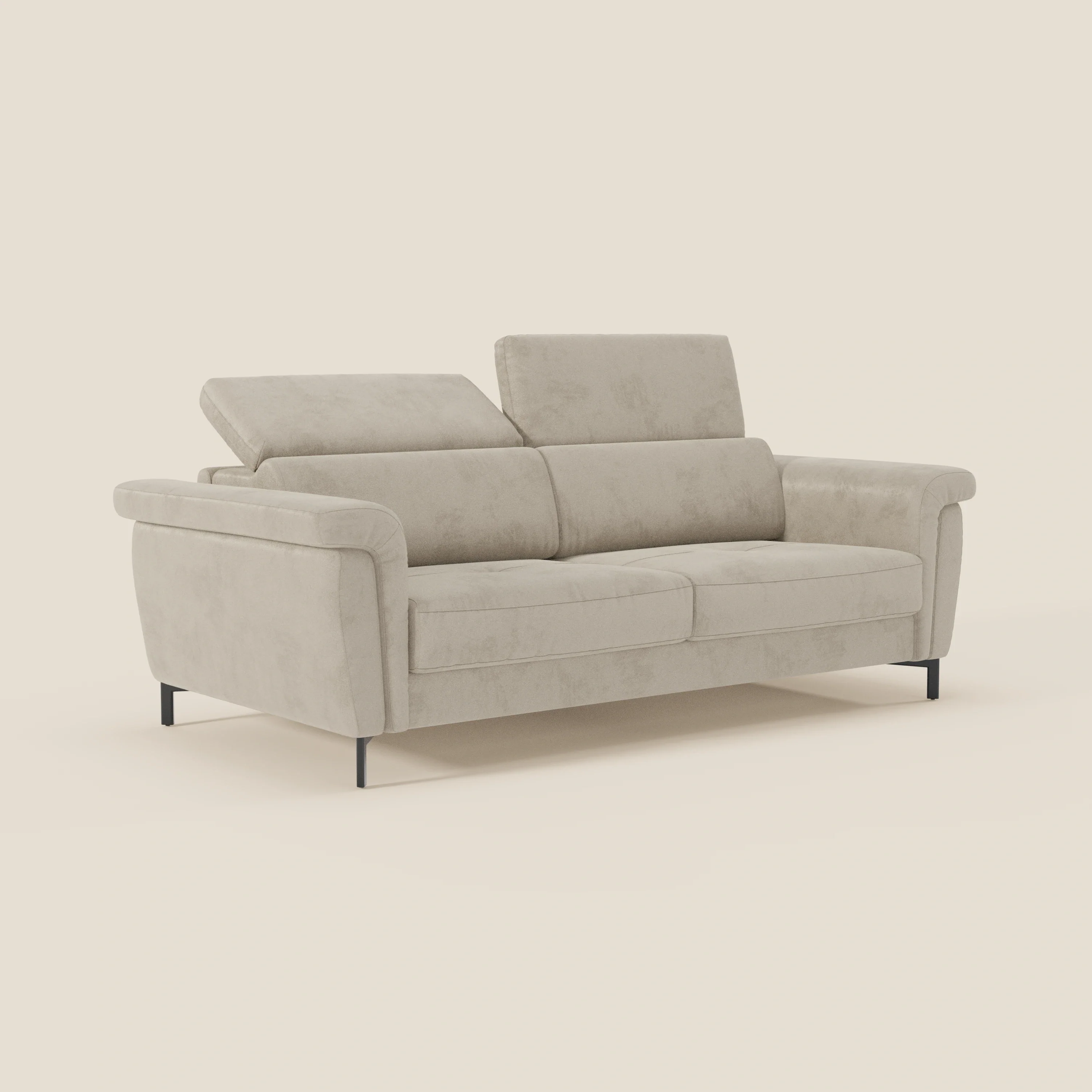 Capri canapé convertible design avec pieds hauts - têtières réglables en tissu raffiné effet velours détachable T30 - Image 102