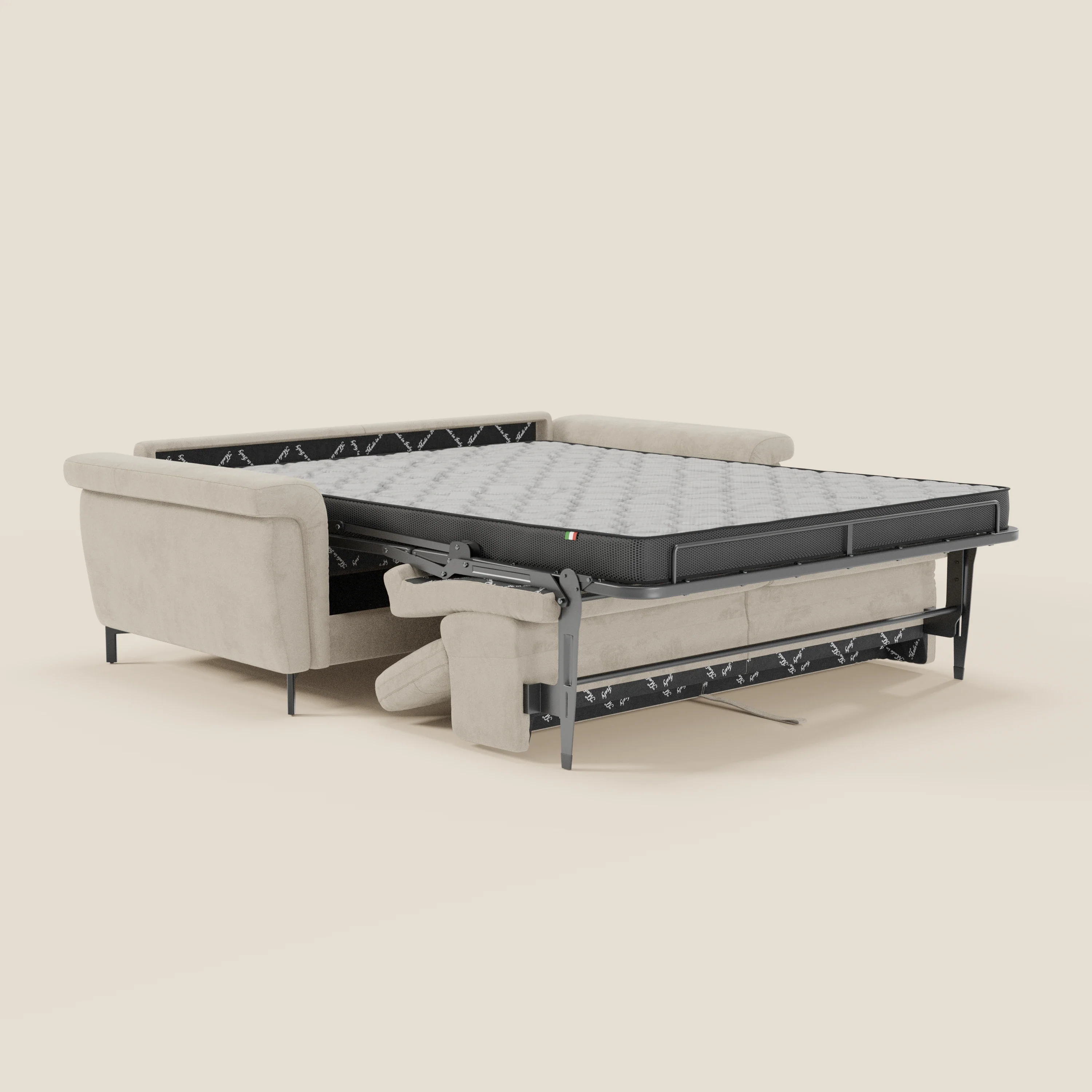 Capri canapé convertible design avec pieds hauts - têtières réglables en tissu raffiné effet velours détachable T30 - Image 107