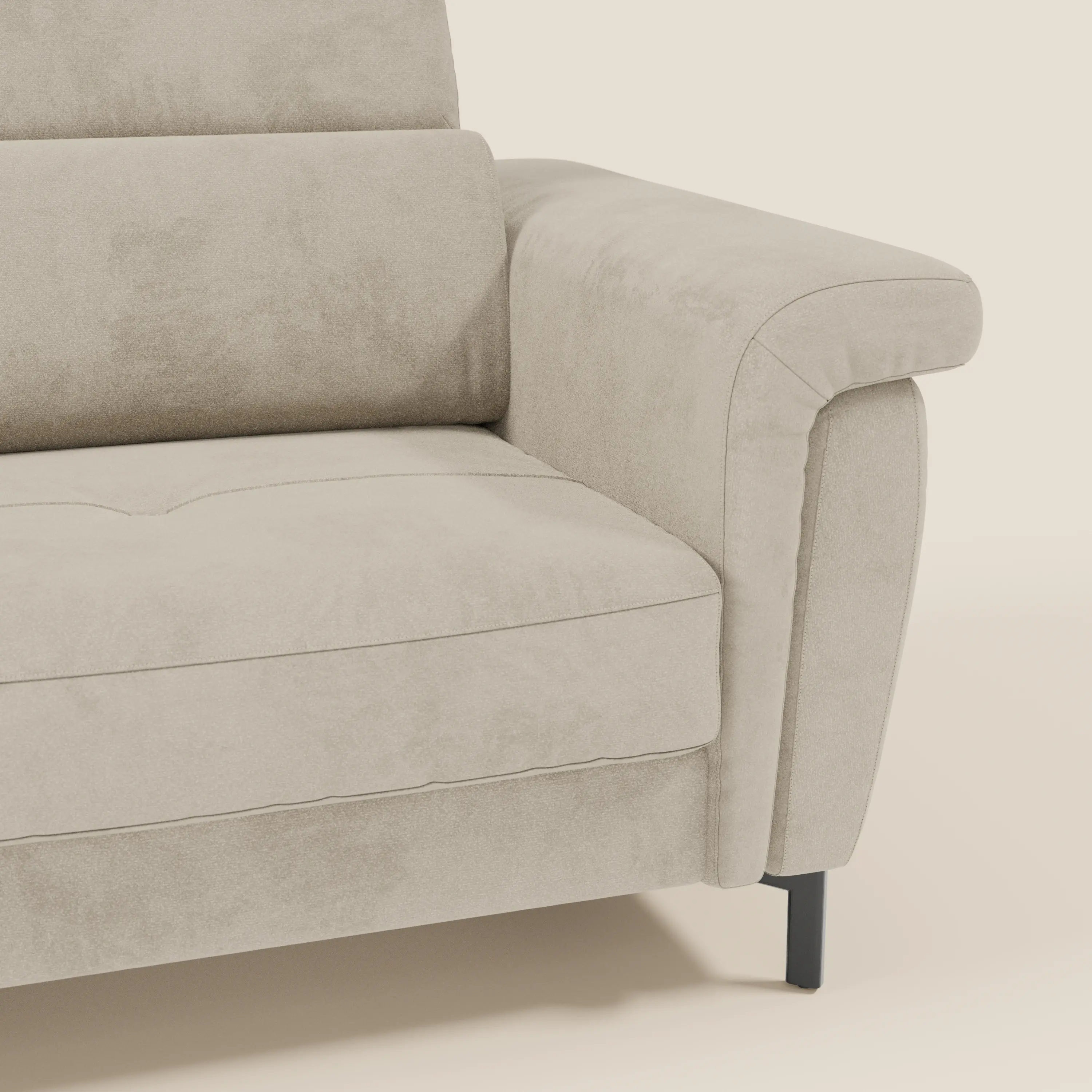 Capri canapé convertible design avec pieds hauts - têtières réglables en tissu raffiné effet velours détachable T30 - Image 108