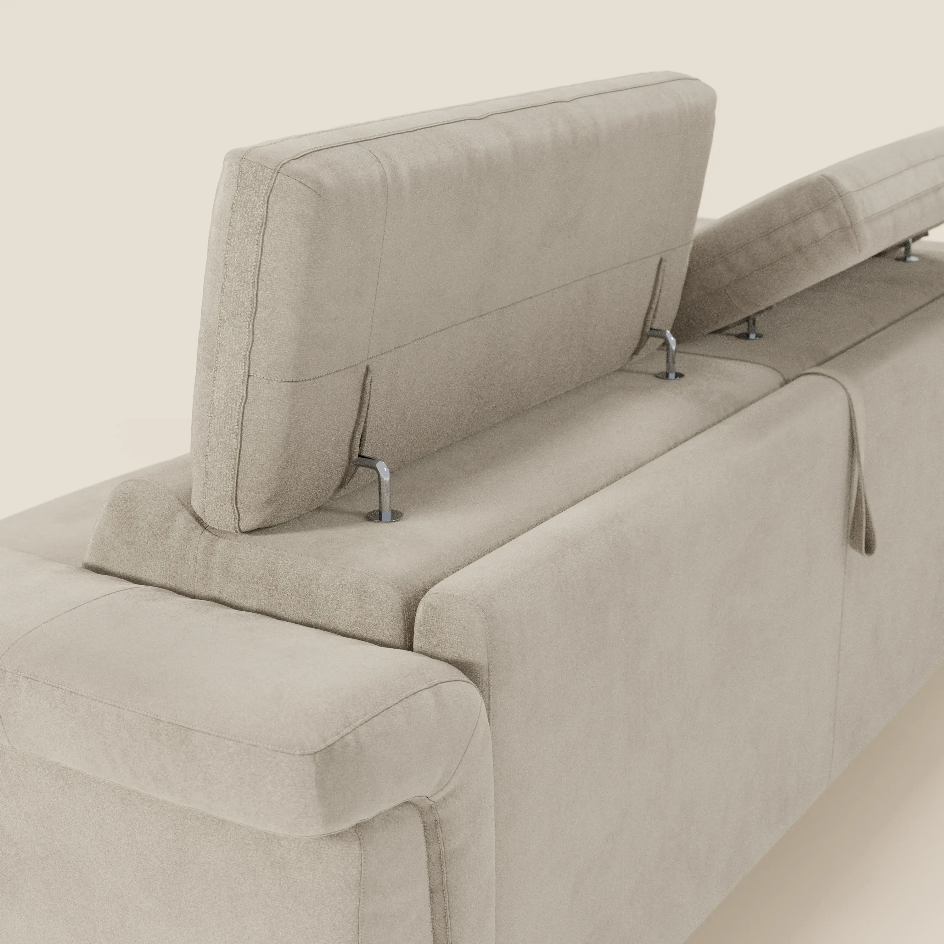 Capri canapé convertible design avec pieds hauts - têtières réglables en tissu raffiné effet velours détachable T30 - Image 109