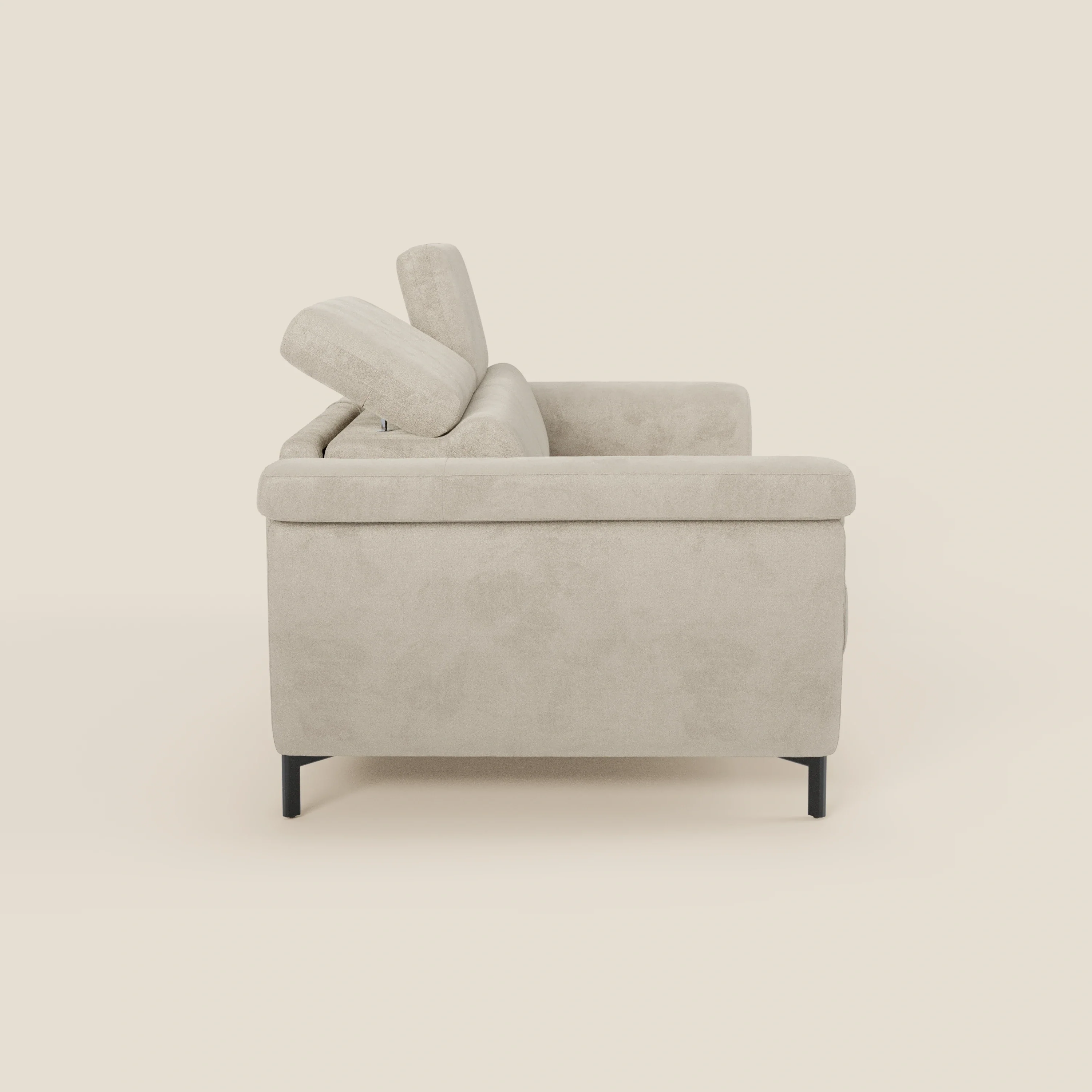 Capri canapé convertible design avec pieds hauts - têtières réglables en tissu raffiné effet velours détachable T30 - Image 110