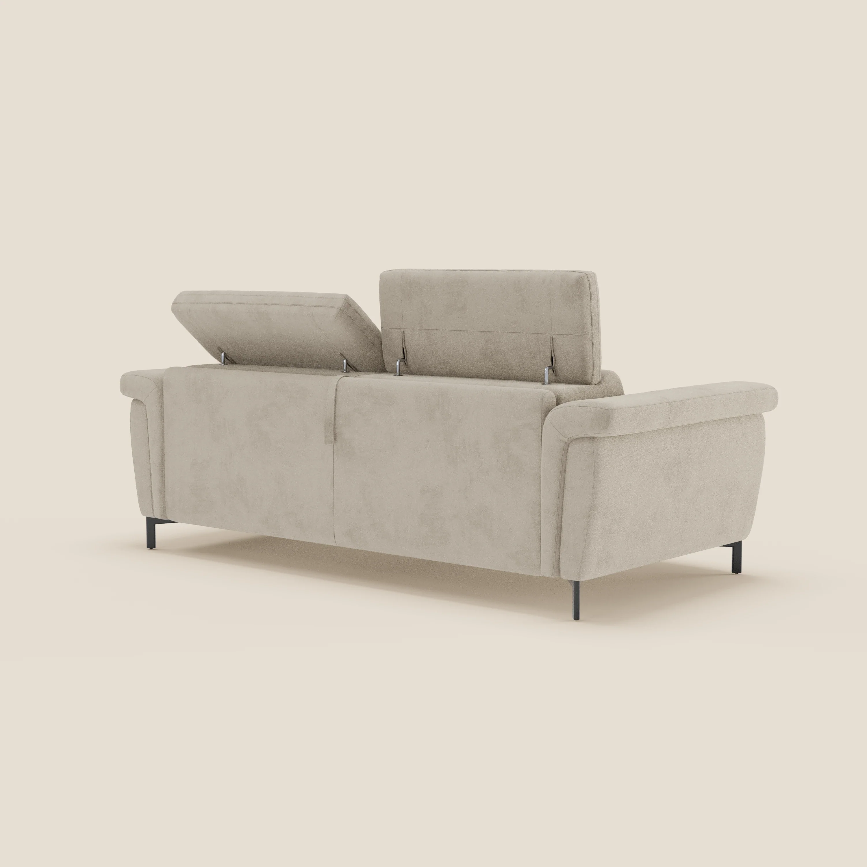 Capri canapé convertible design avec pieds hauts - têtières réglables en tissu raffiné effet velours détachable T30 - Image 111