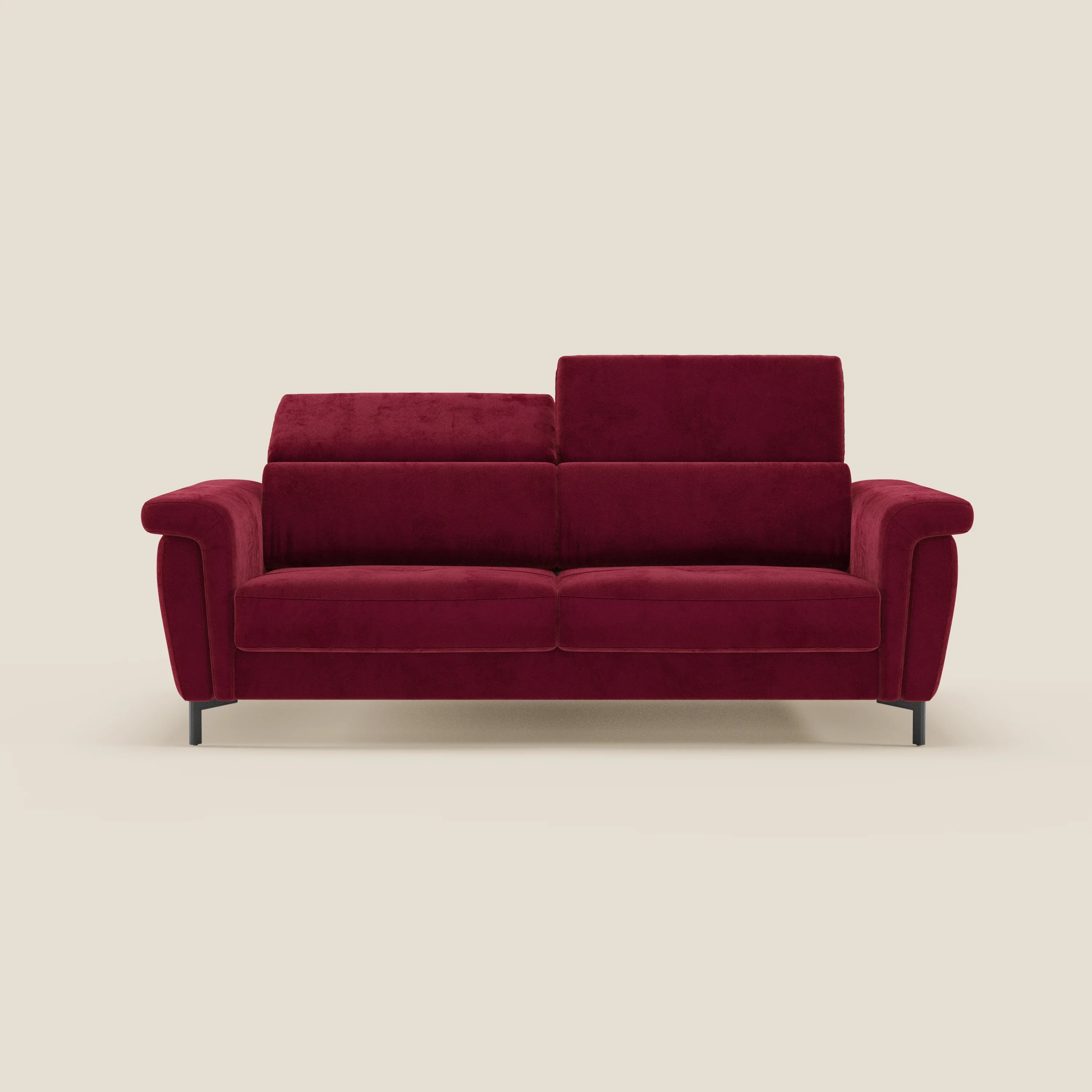 Capri canapé convertible design avec pieds hauts - têtières réglables en tissu raffiné effet velours détachable T30 - Image 116