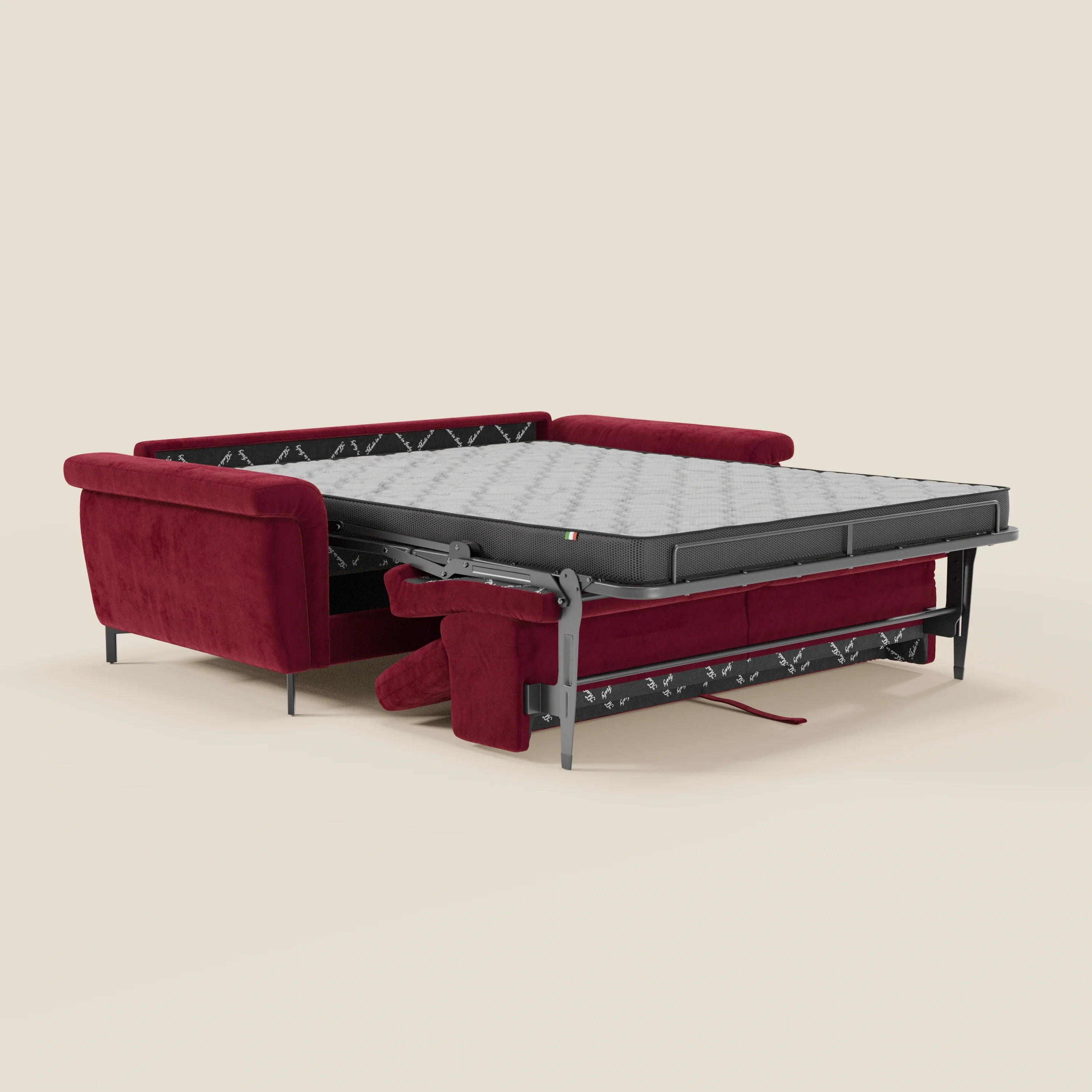 Capri canapé convertible design avec pieds hauts - têtières réglables en tissu raffiné effet velours détachable T30 - Image 119