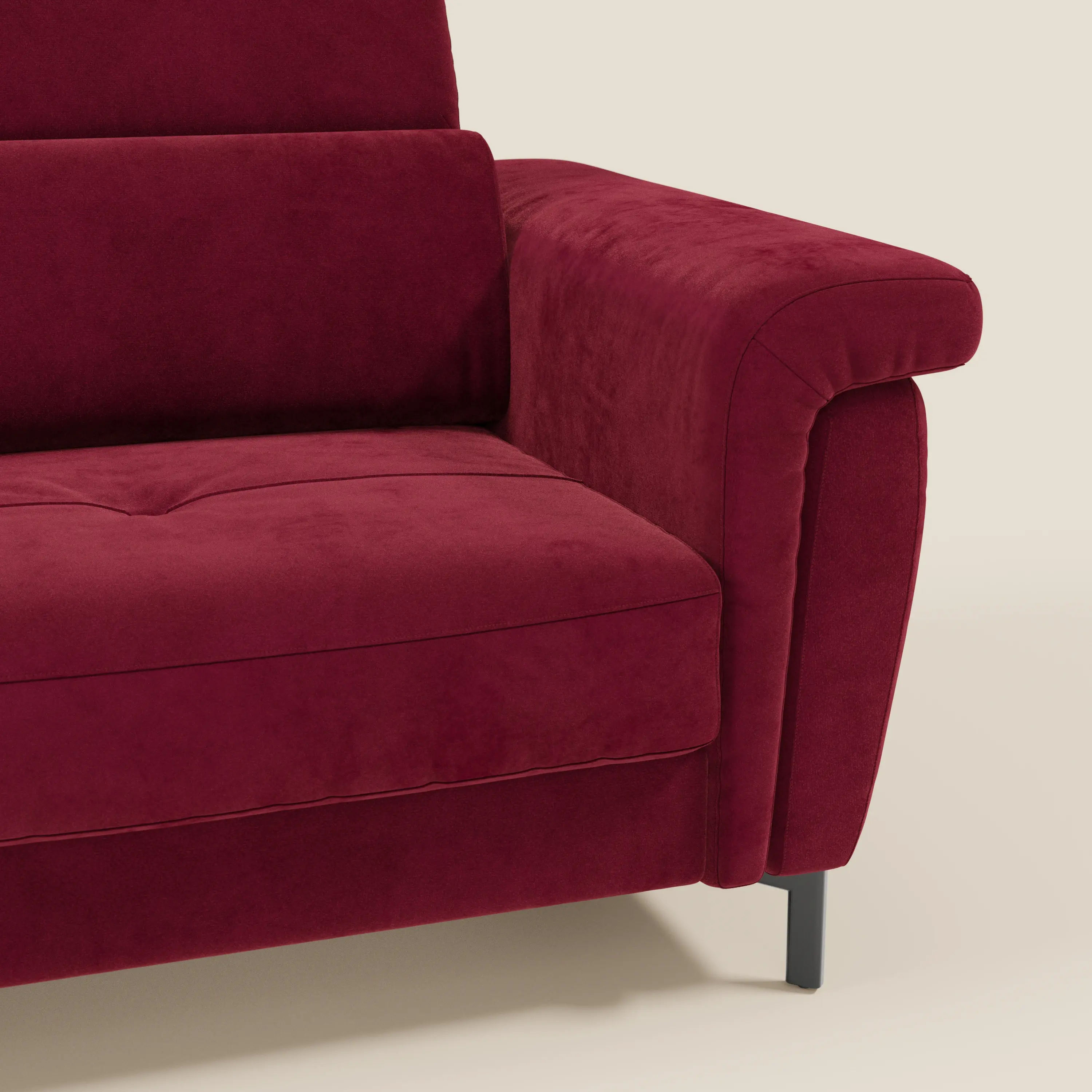 Capri canapé convertible design avec pieds hauts - têtières réglables en tissu raffiné effet velours détachable T30 - Image 120