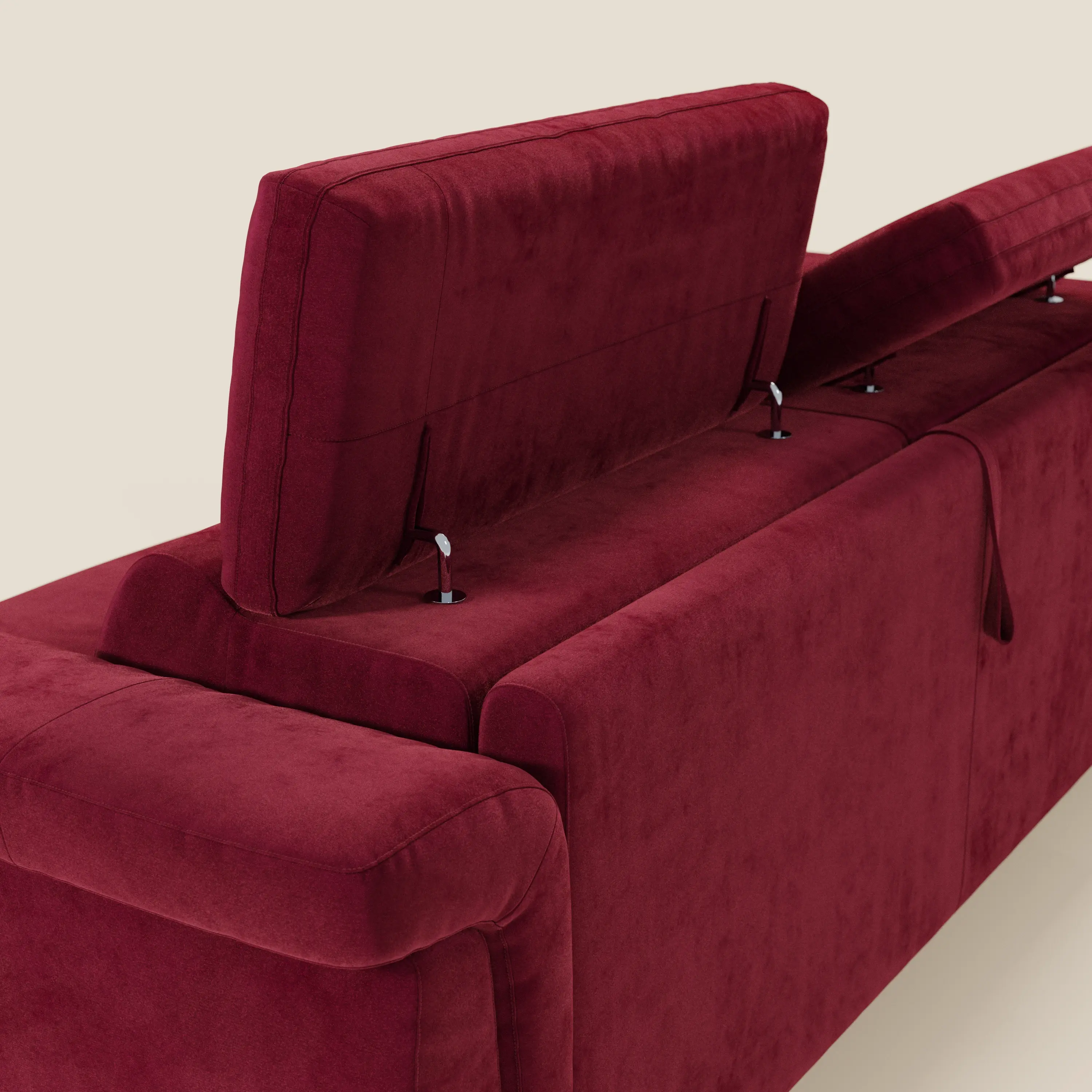 Capri canapé convertible design avec pieds hauts - têtières réglables en tissu raffiné effet velours détachable T30 - Image 121