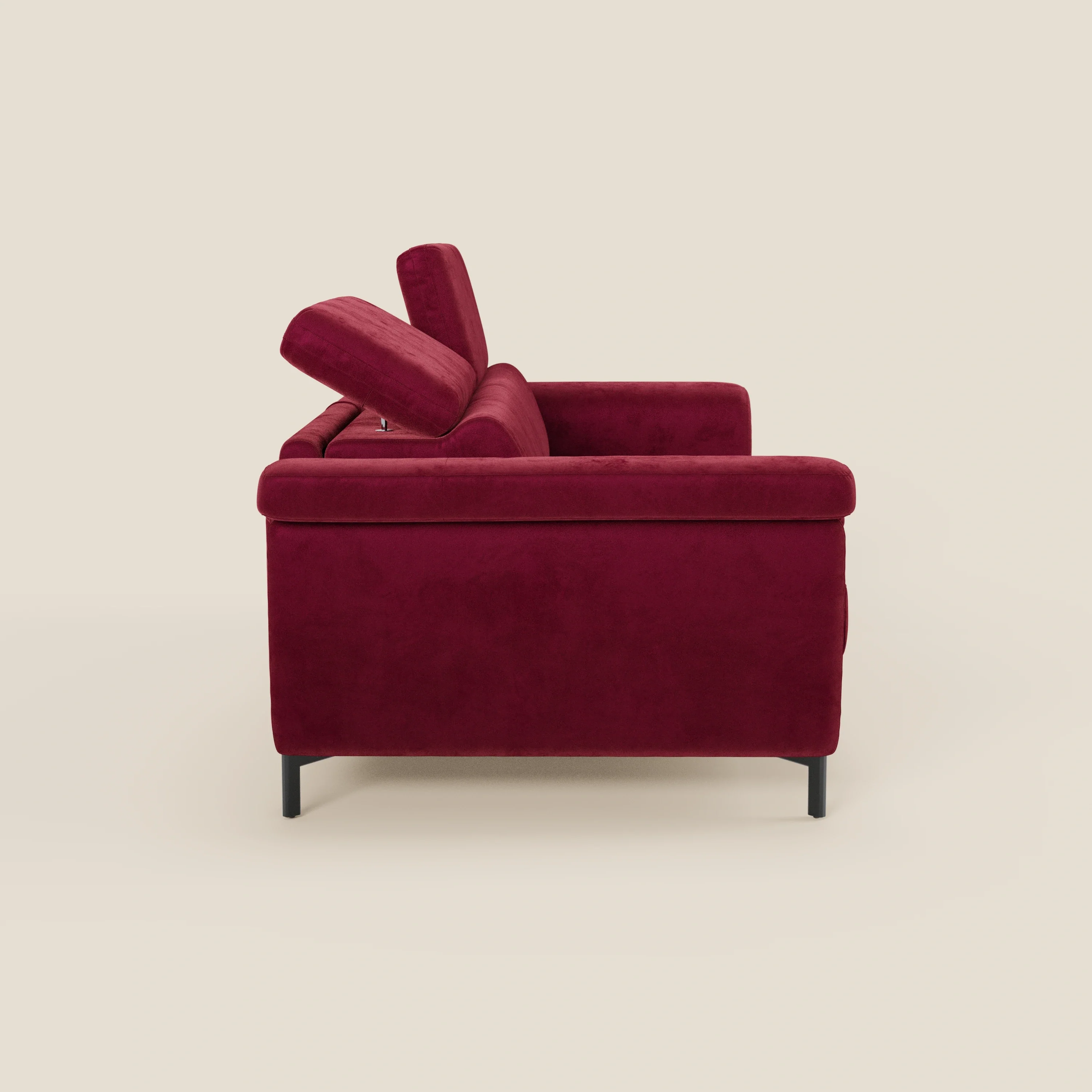 Capri canapé convertible design avec pieds hauts - têtières réglables en tissu raffiné effet velours détachable T30 - Image 122